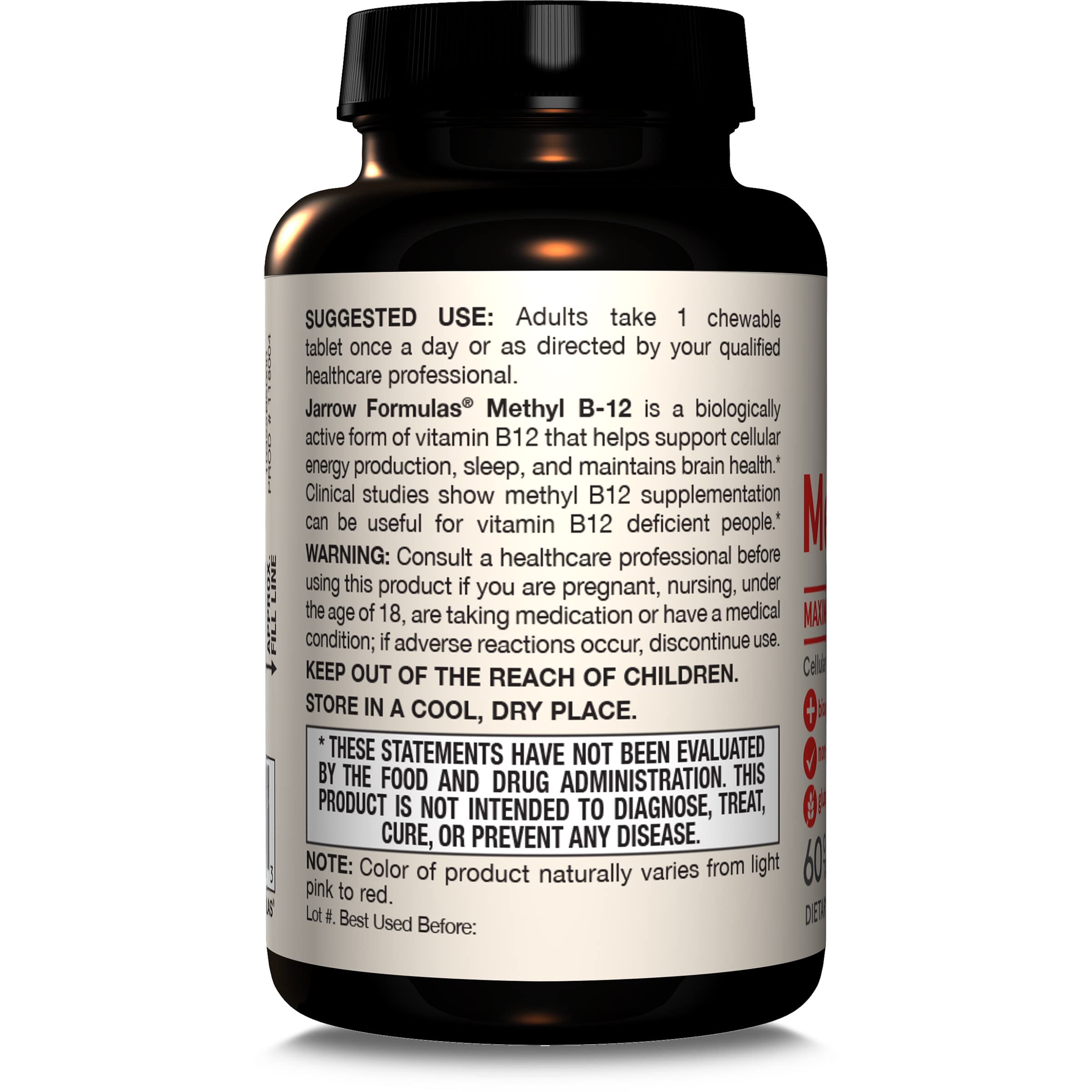 Jarrow Formulas Methyl B-12 5000 mcg Chewable Vitamin B12

