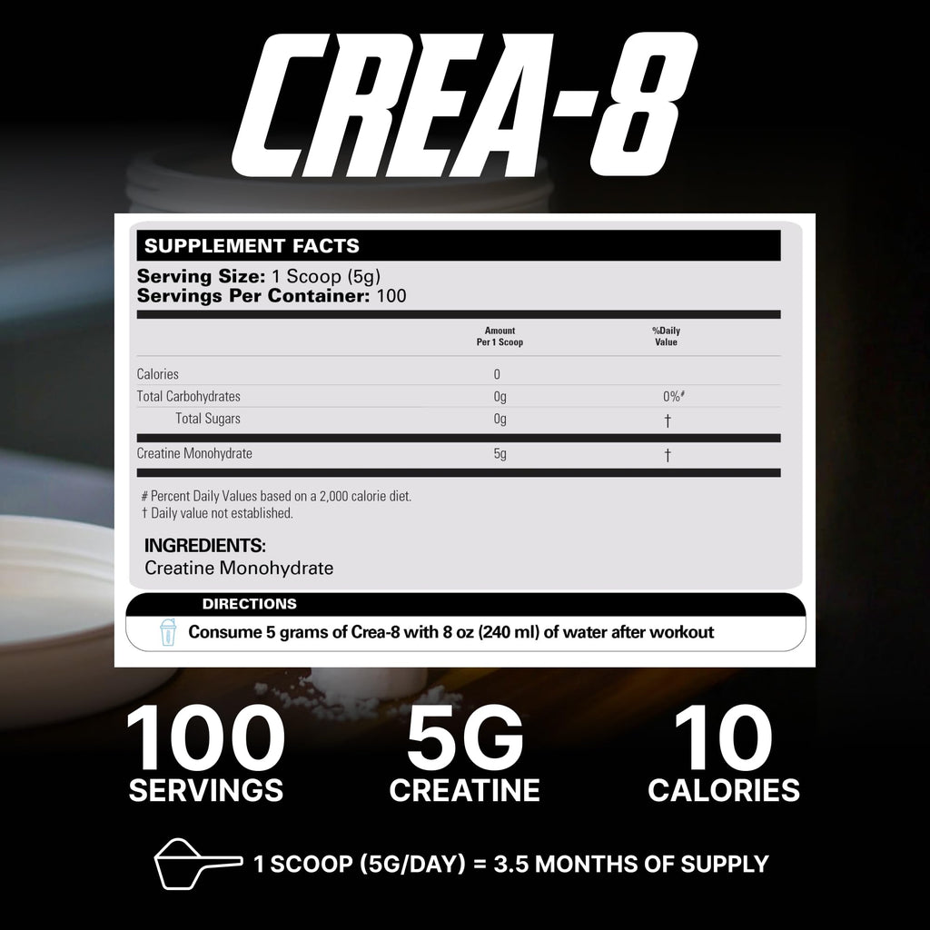 EHP Labs CREA-8 Micronized Creatine Monohydrate Powder

