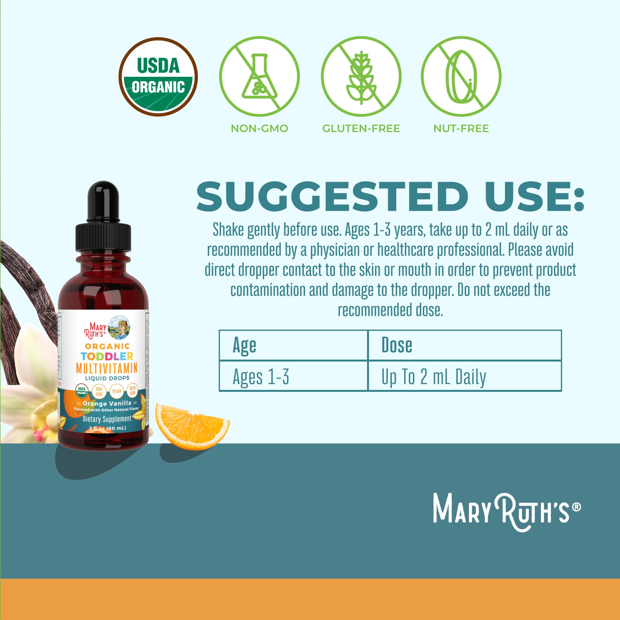 MaryRuth's Organics Liquid Drops for Kids | Organic & Vegan

