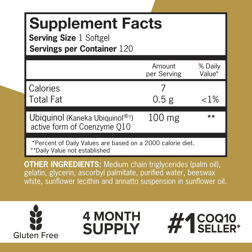 Qunol Ubiquinol 100 mg CoQ10 Supplement

