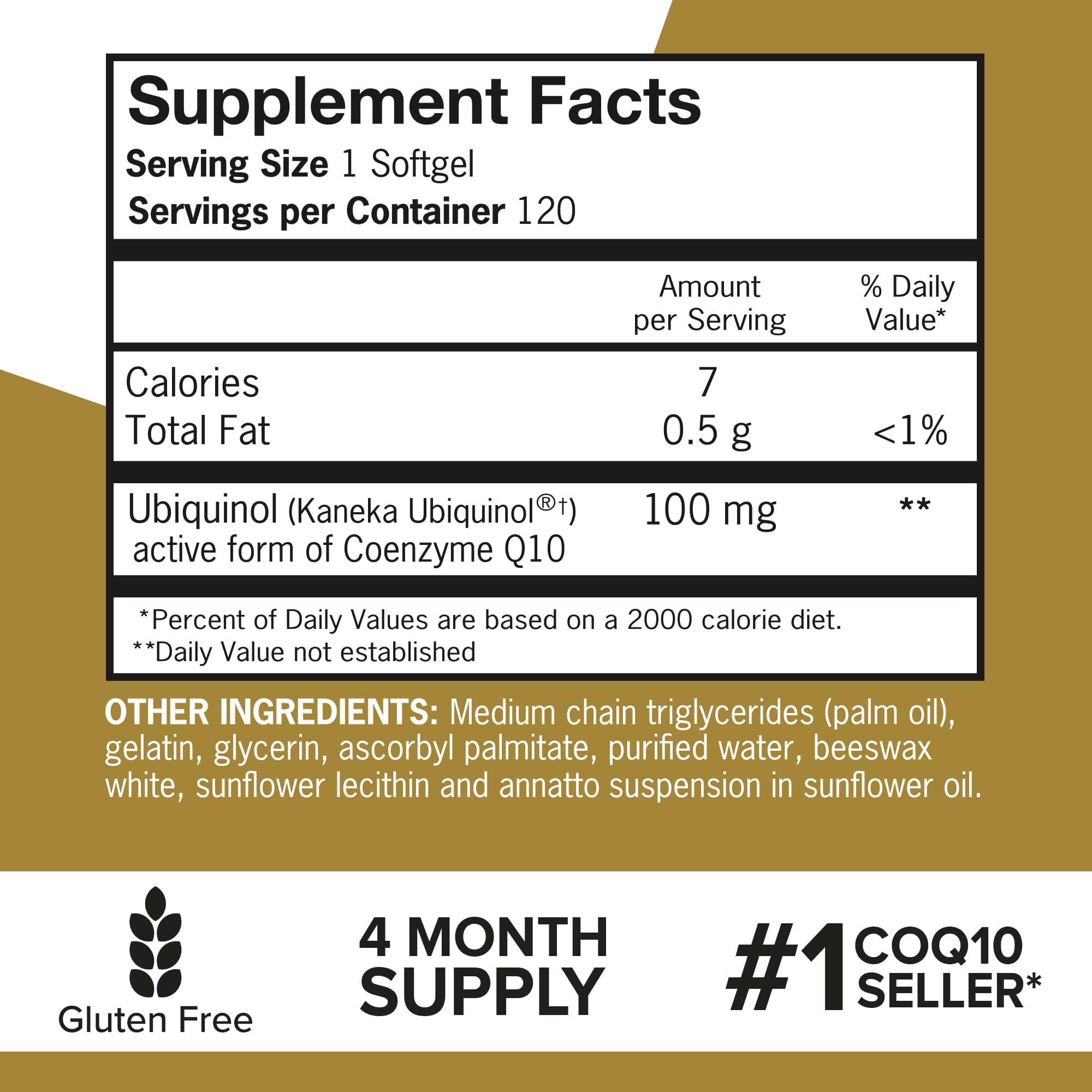 Qunol Ubiquinol 100 mg CoQ10 Supplement

