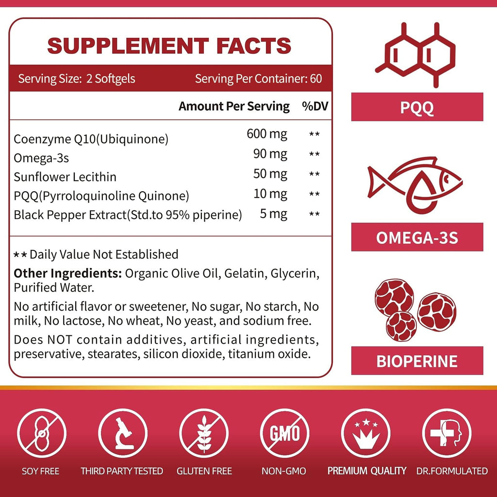 ZEBORA CoQ10 Softgels with BioPerine & PQQ

