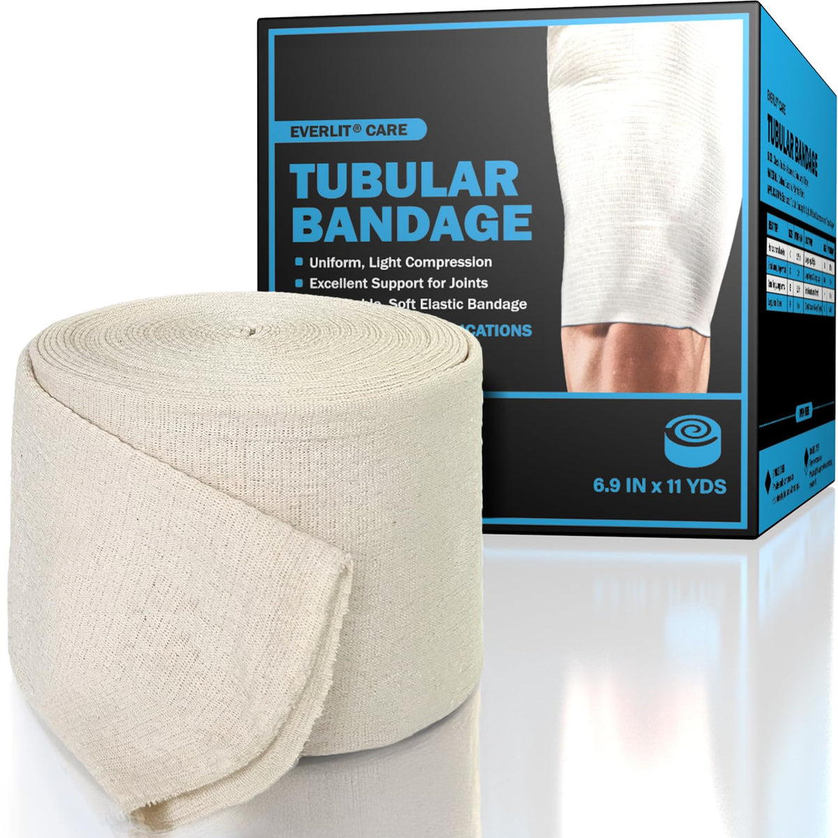 EVERLIT Elasticated Tubular Bandage for Tissue Support and Gentle Compression