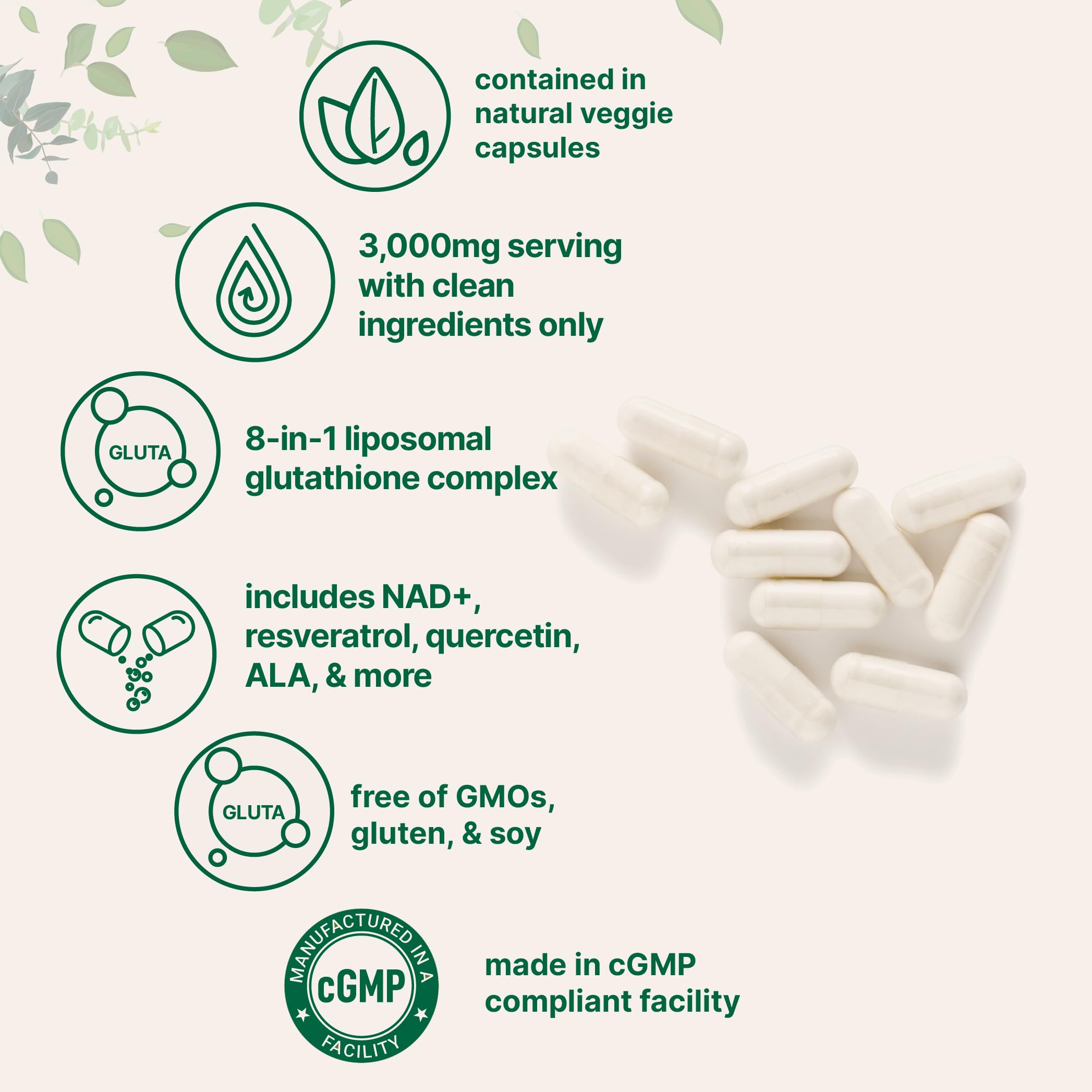 Micro Ingredients Liposomal Glutathione NAD Vitamin C

