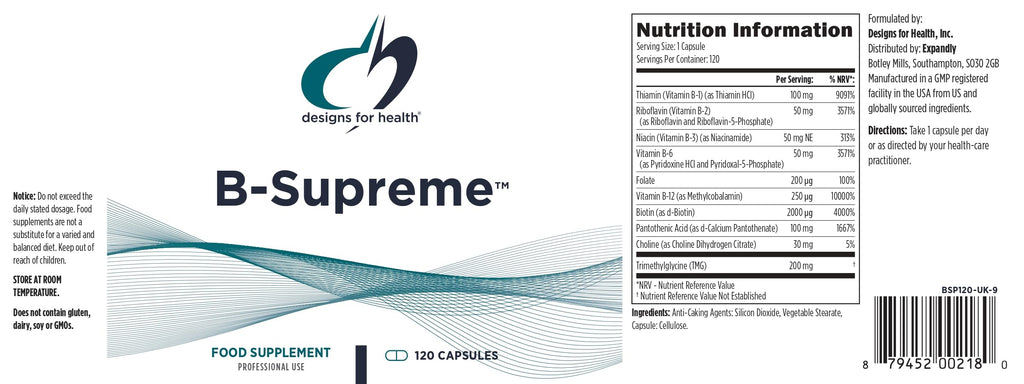 Designs for Health Methylated Vitamin B Complex Capsules

