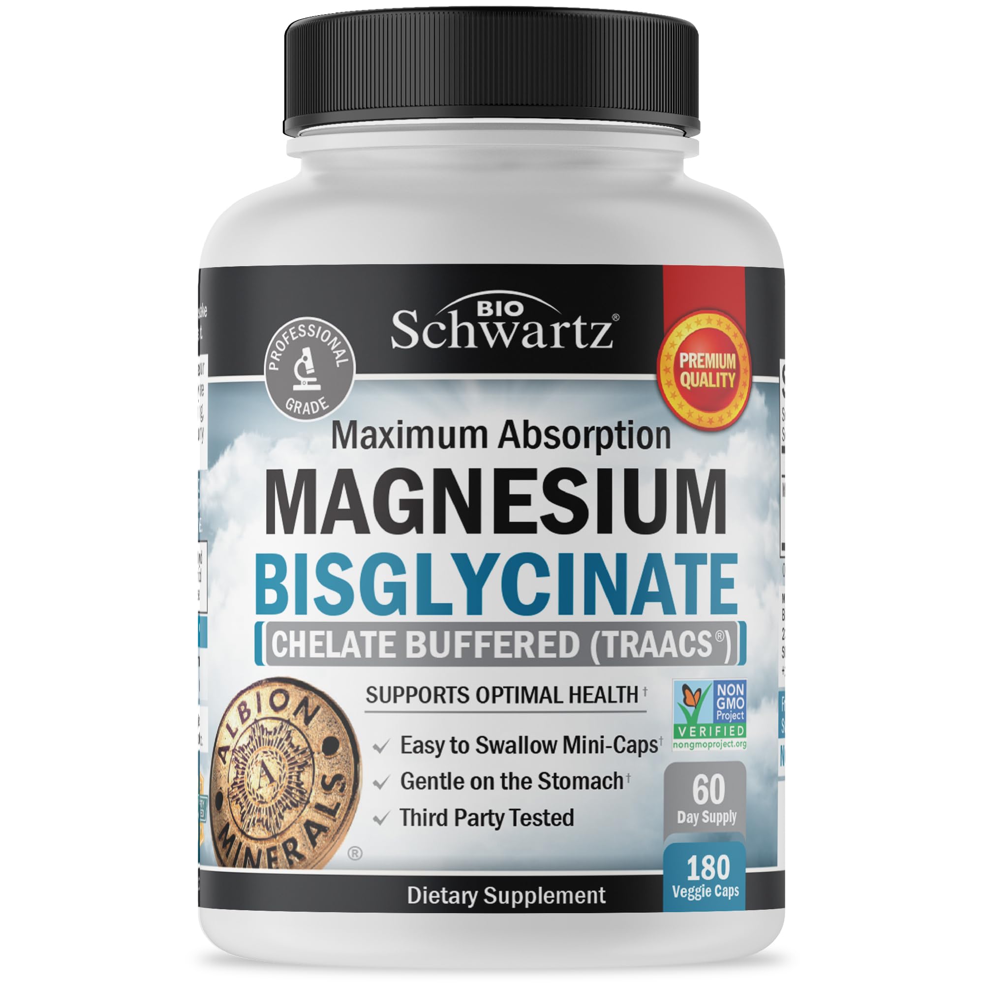 BioSchwartz Magnesium Bisglycinate Chelated Supplement