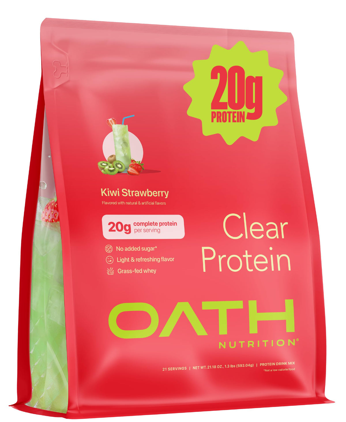 Oath Clear Whey Isolate Protein Powder - 20g Protein, No Added Sugar, Grass-Fed