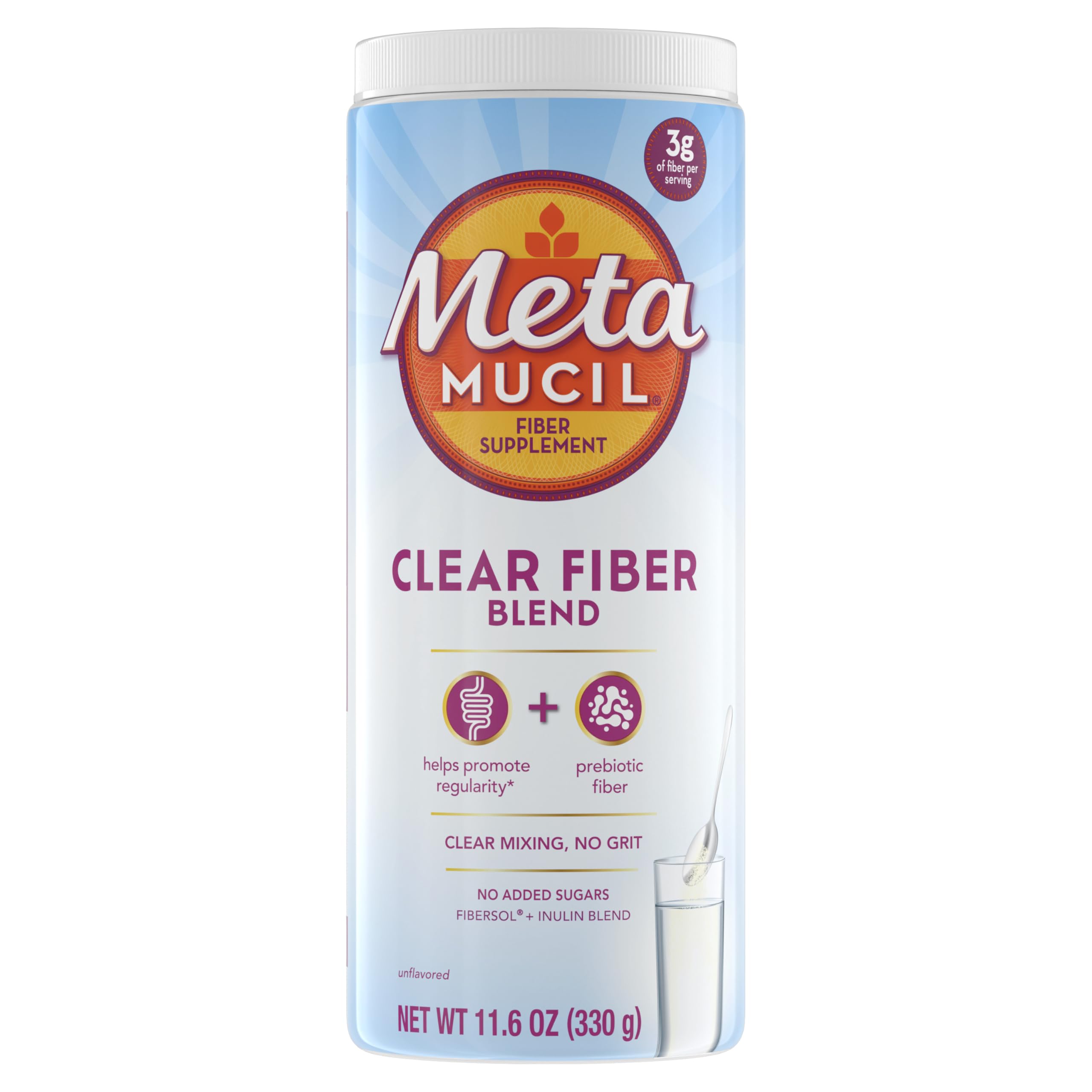 Metamucil Clear Fiber Blend Unflavored Fiber Supplement

