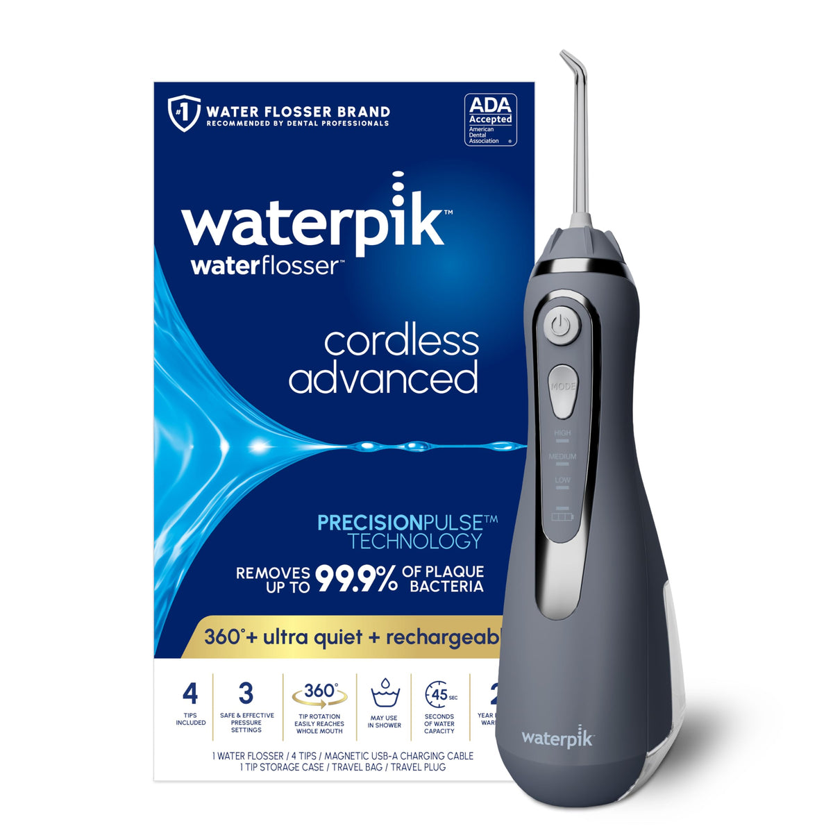 Waterpik Cordless Advanced 2.0 Water Flosser for Teeth and Gums