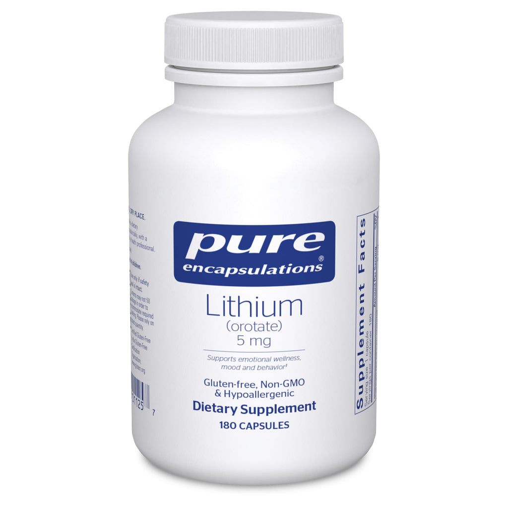Pure Encapsulations Lithium Ootate Brain Support with NAC - Gluten Free & Non-GMO