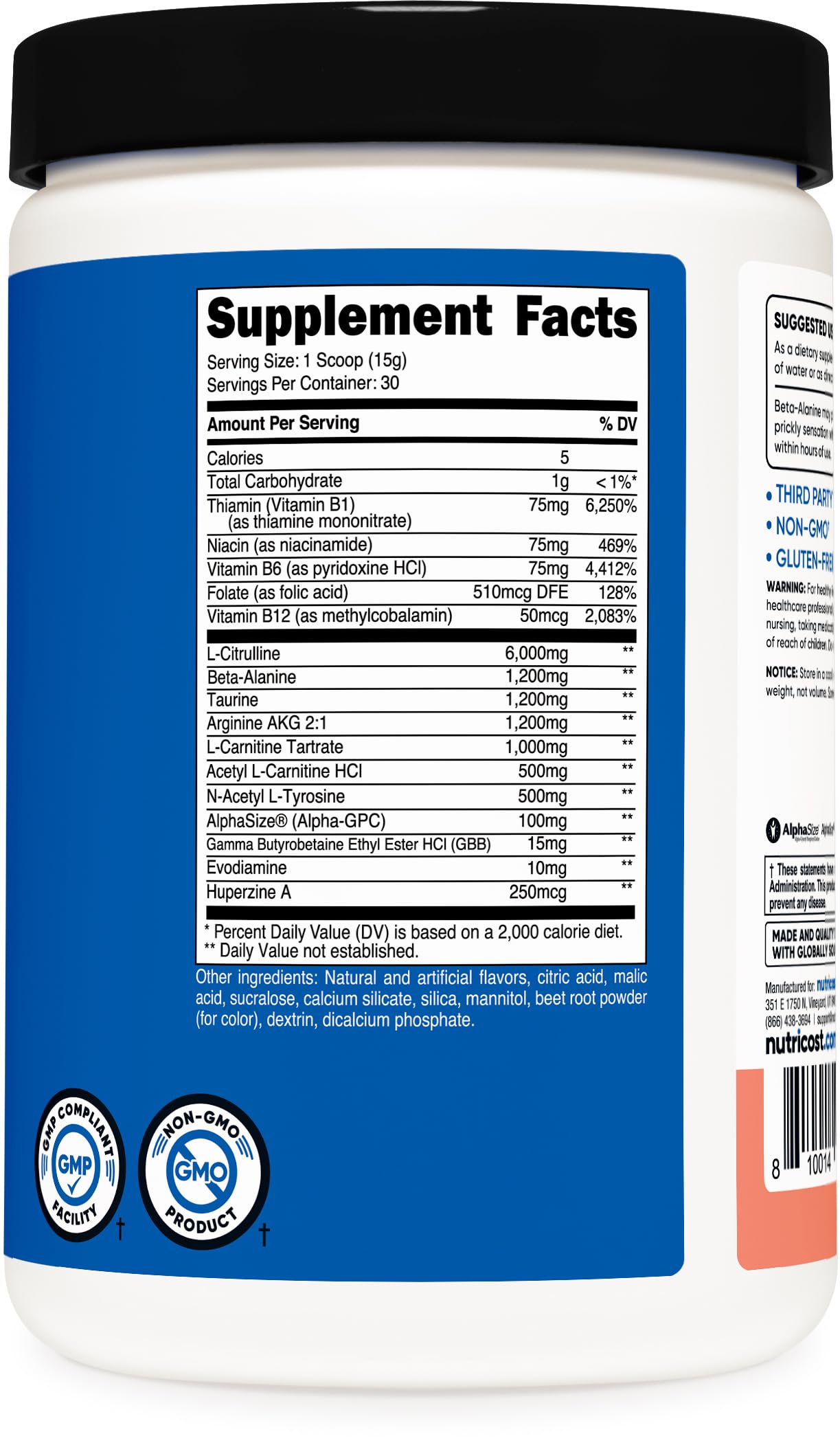 Nutricost Stim-Free Pre-Workout Supplement | Caffeine Free

