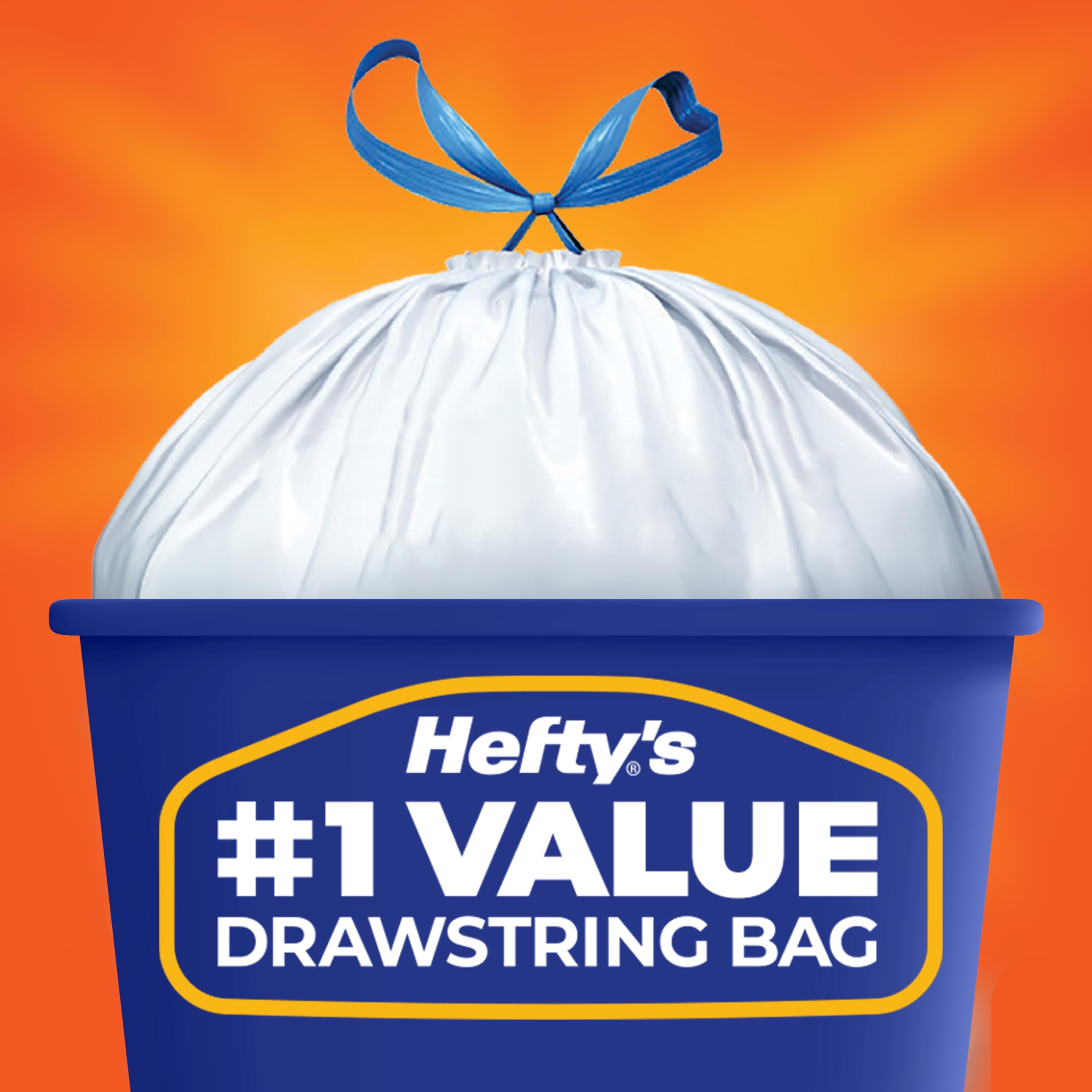 Hefty Strong 13 Gallon Trash Bags - Unscented Drawstrings

