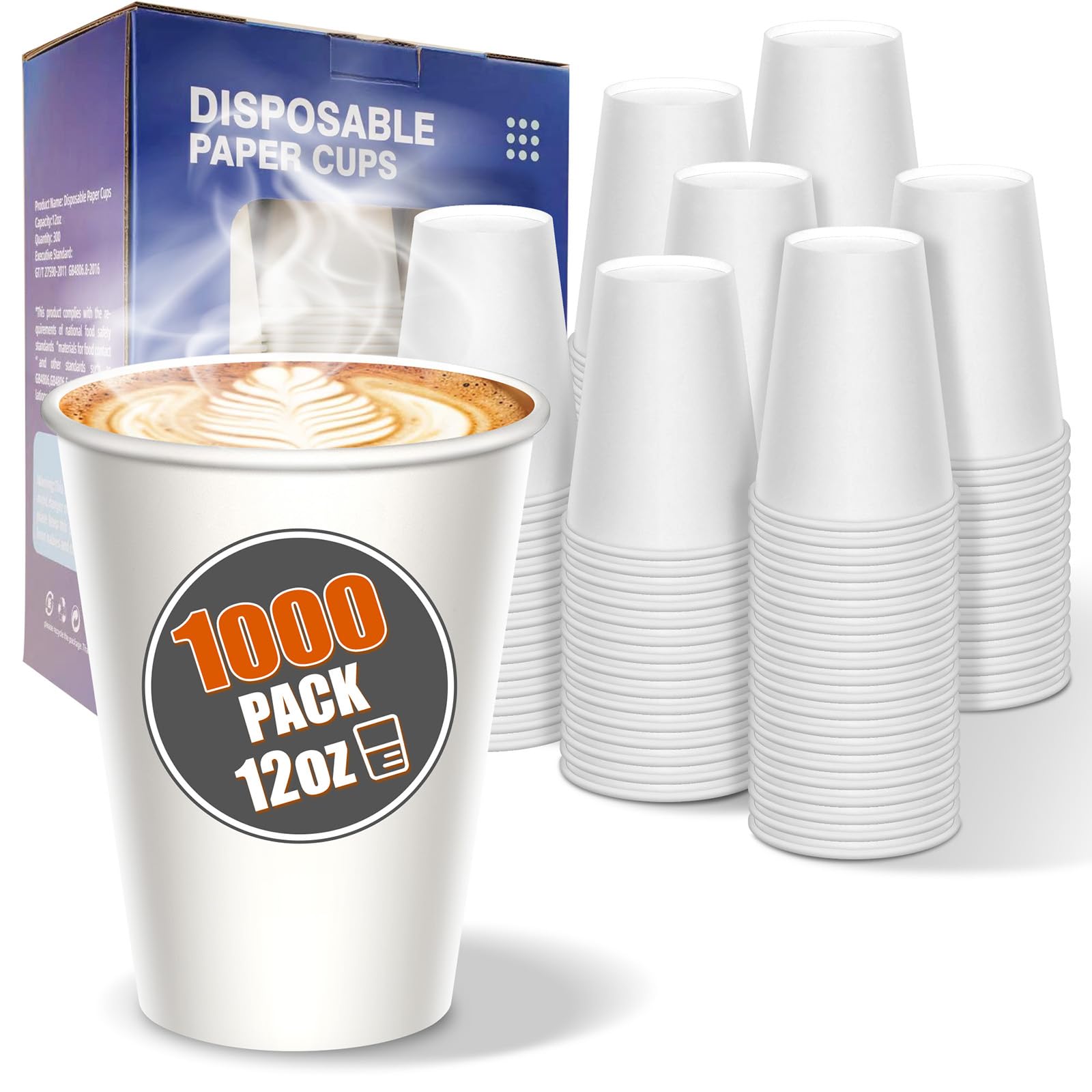 MOUMOULIFE Disposable Paper Cups – Leak-Proof & Recyclable