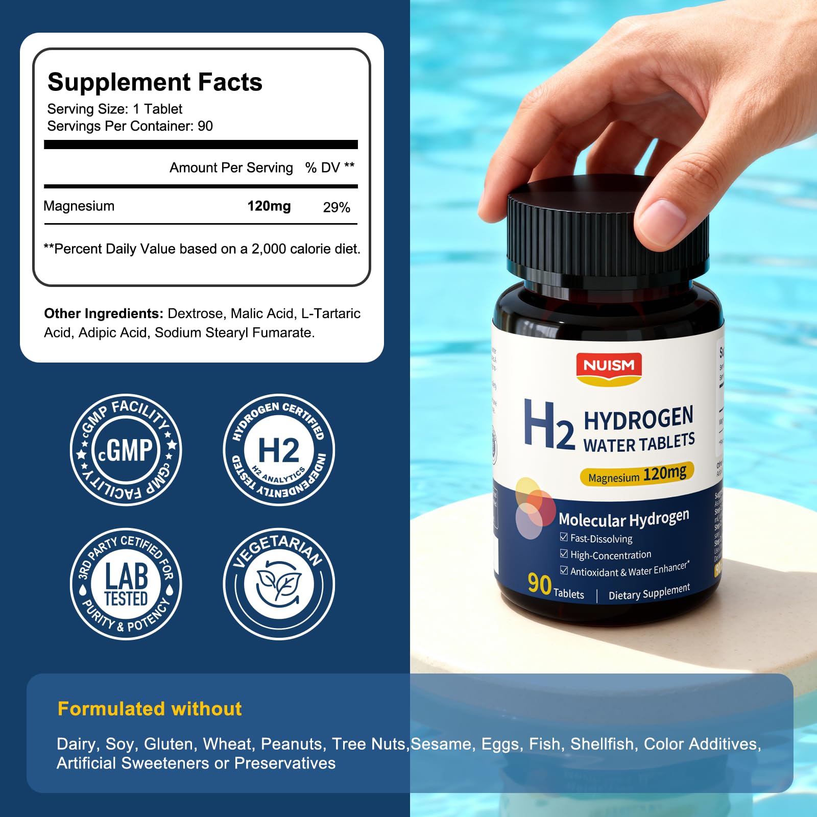 Hydrogen Water Tablets with Magnesium for Hydration

