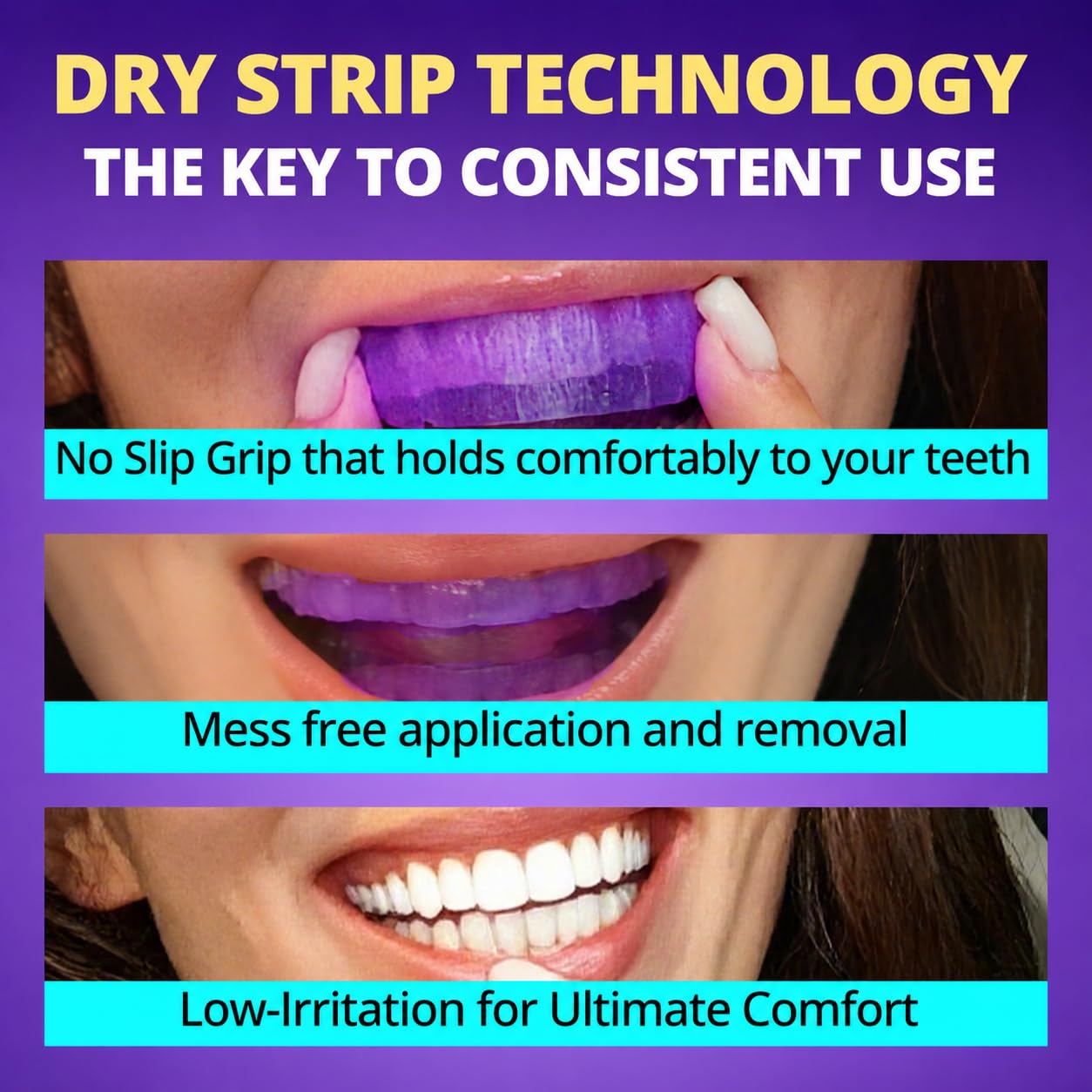 SAKYPRORAL Purple Teeth Whitening Strips - Enamel Safe

