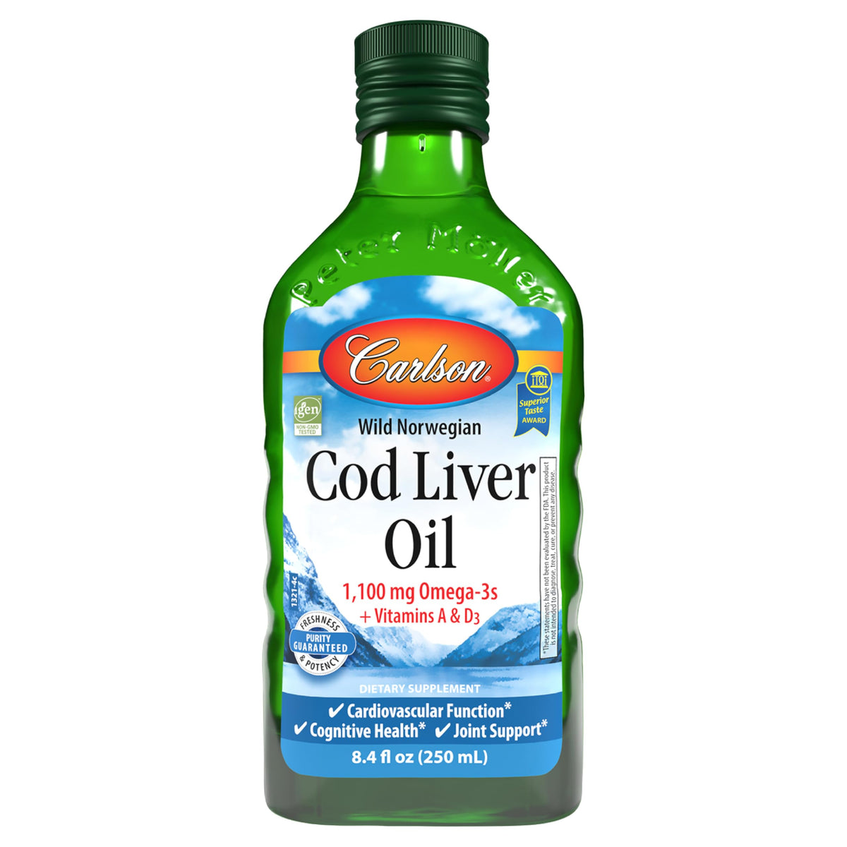 Carlson Cod Liver Oil 1100 mg Omega-3 Liquid Supplement