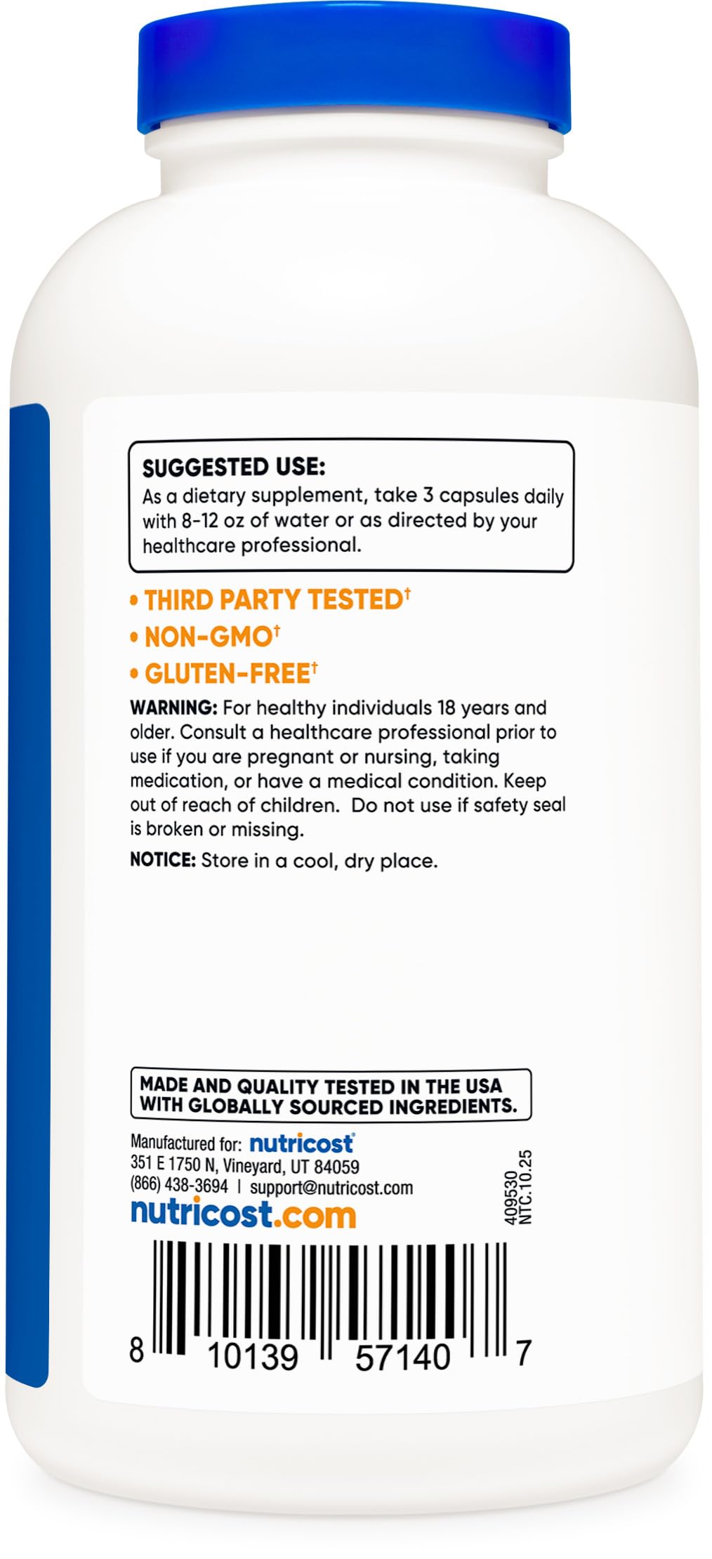 Nutricost Magnesium Glycinate Capsules - Gentle Absorption

