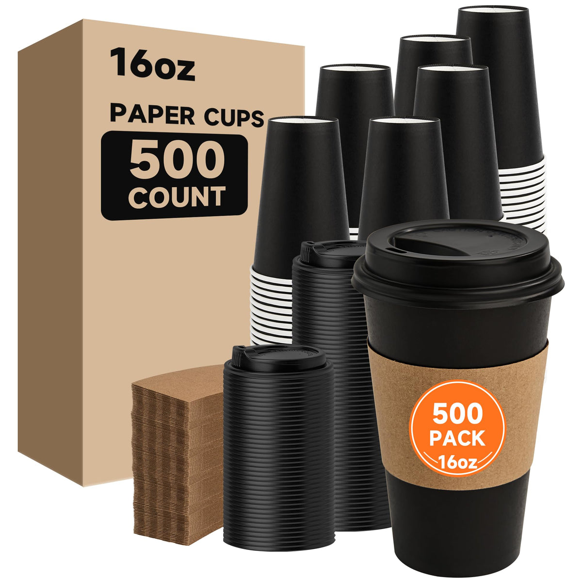 METAPRINT Disposable Paper Cups Thickened Rim - Food Safe