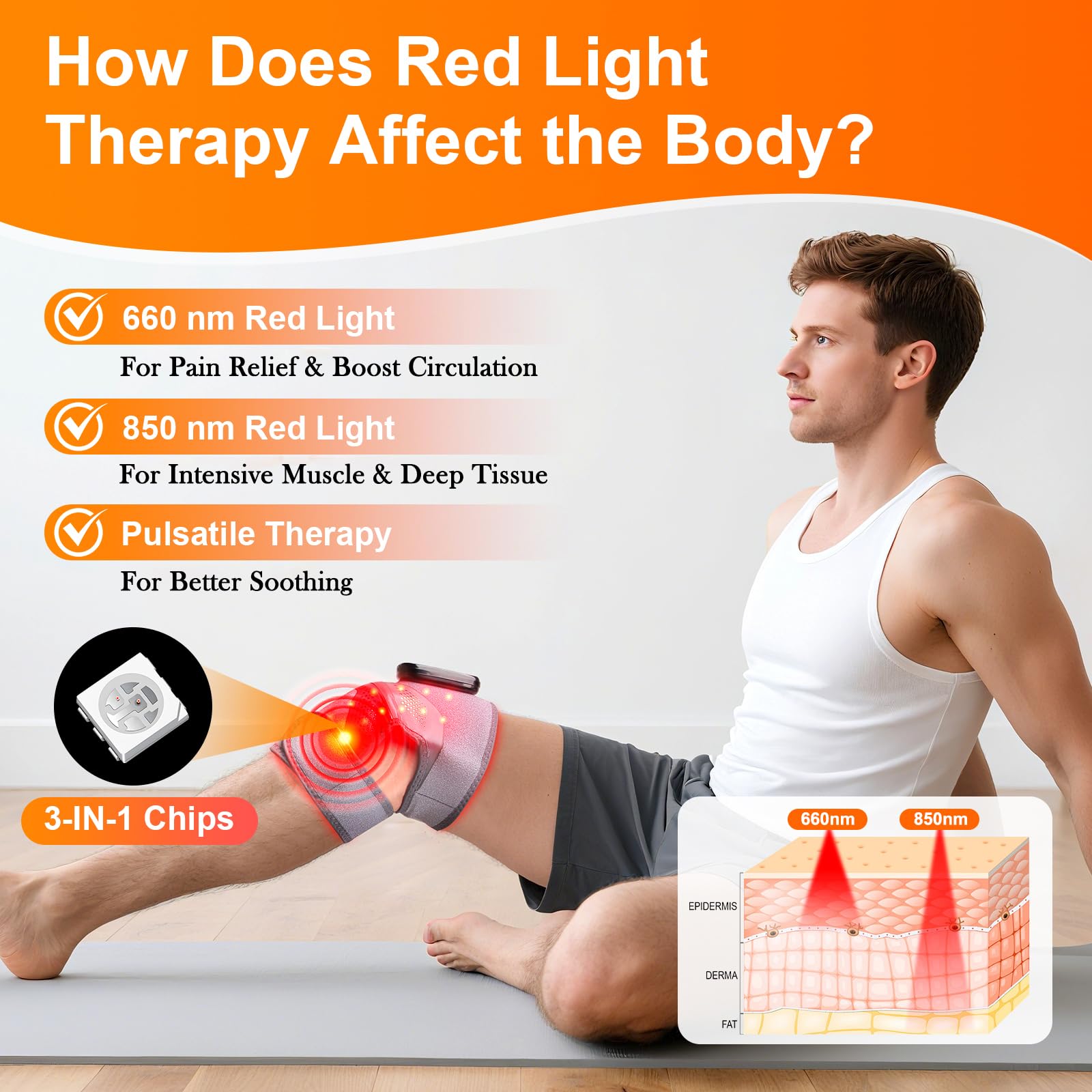Knee Massager with Heat, Red Light Therapy, and Vibration

