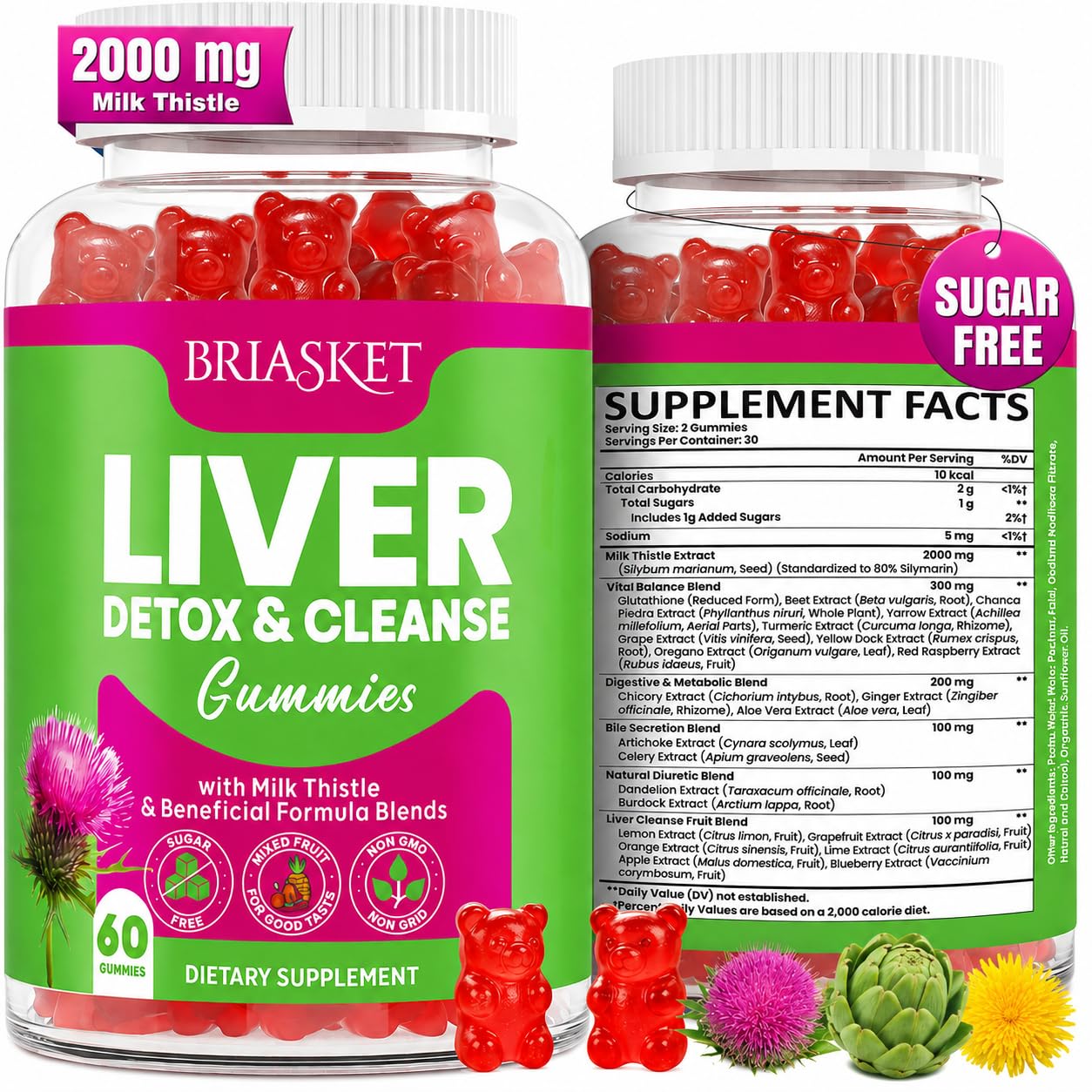 Milk Thistle Liver Detox Gummies | Vegan Liver Support

