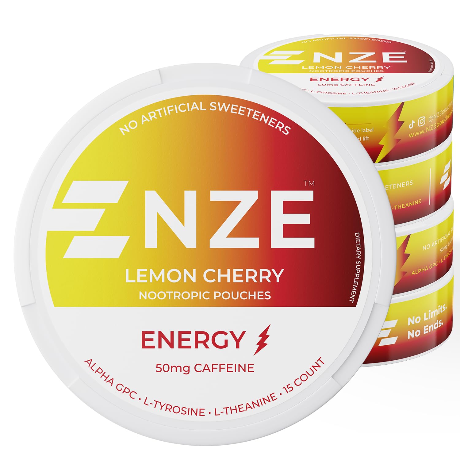NZE Caffeine Nootropic Pouches - Sugar-Free Energy & Focus