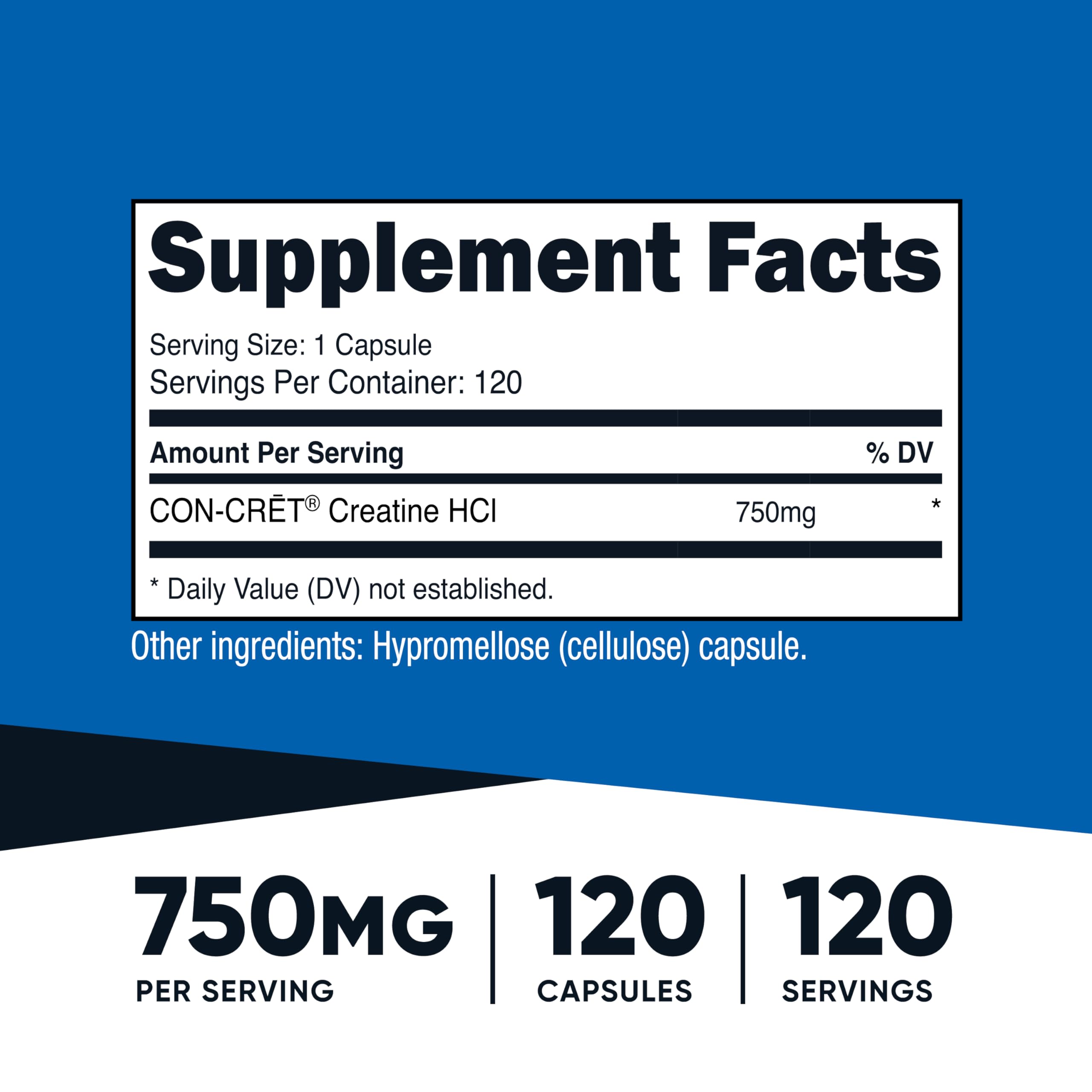 Nutricost Creatine HCl 120 Capsules | CON-CRET

