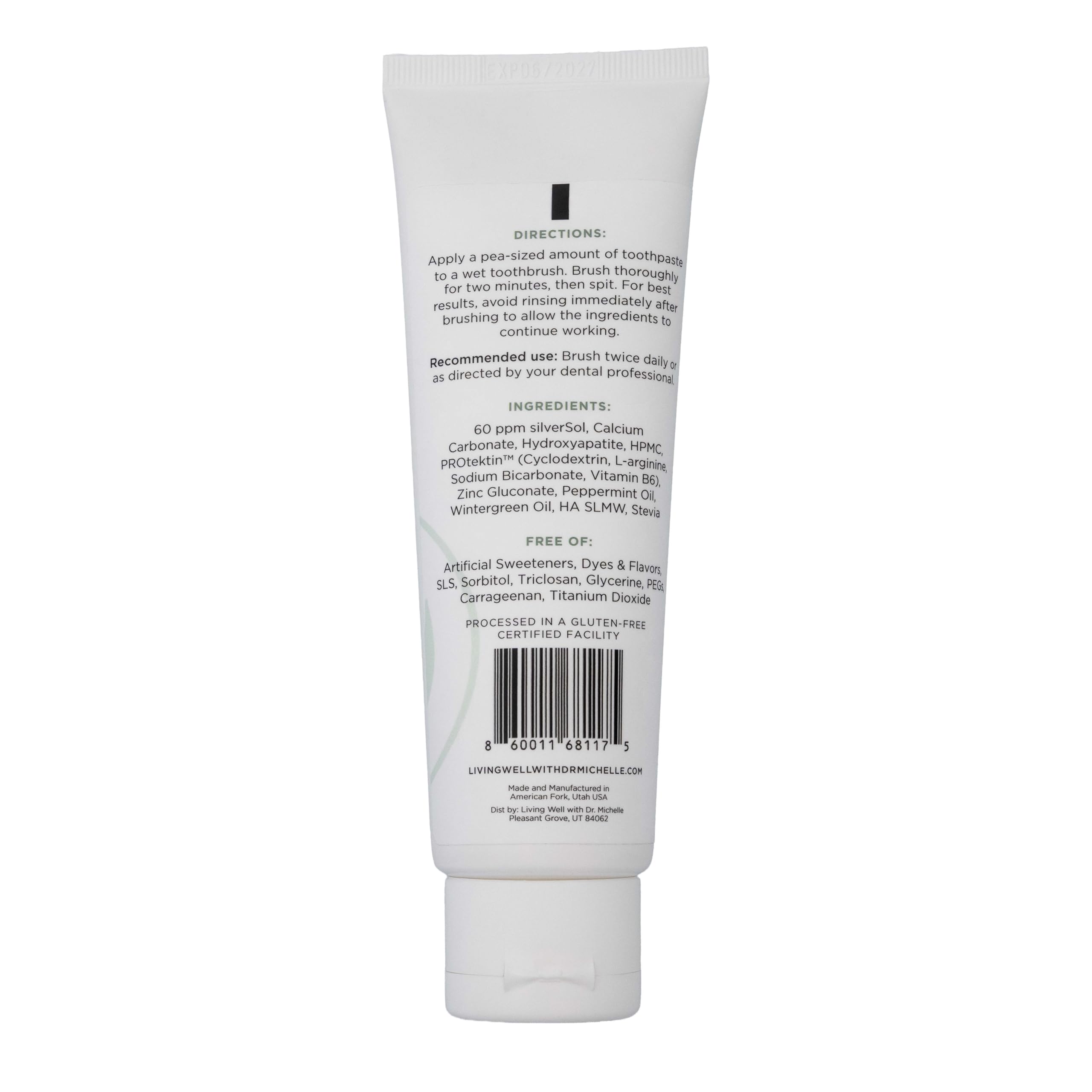 Hydroxyapatite Toothpaste - Fluoride-Free Formula PROtektin

