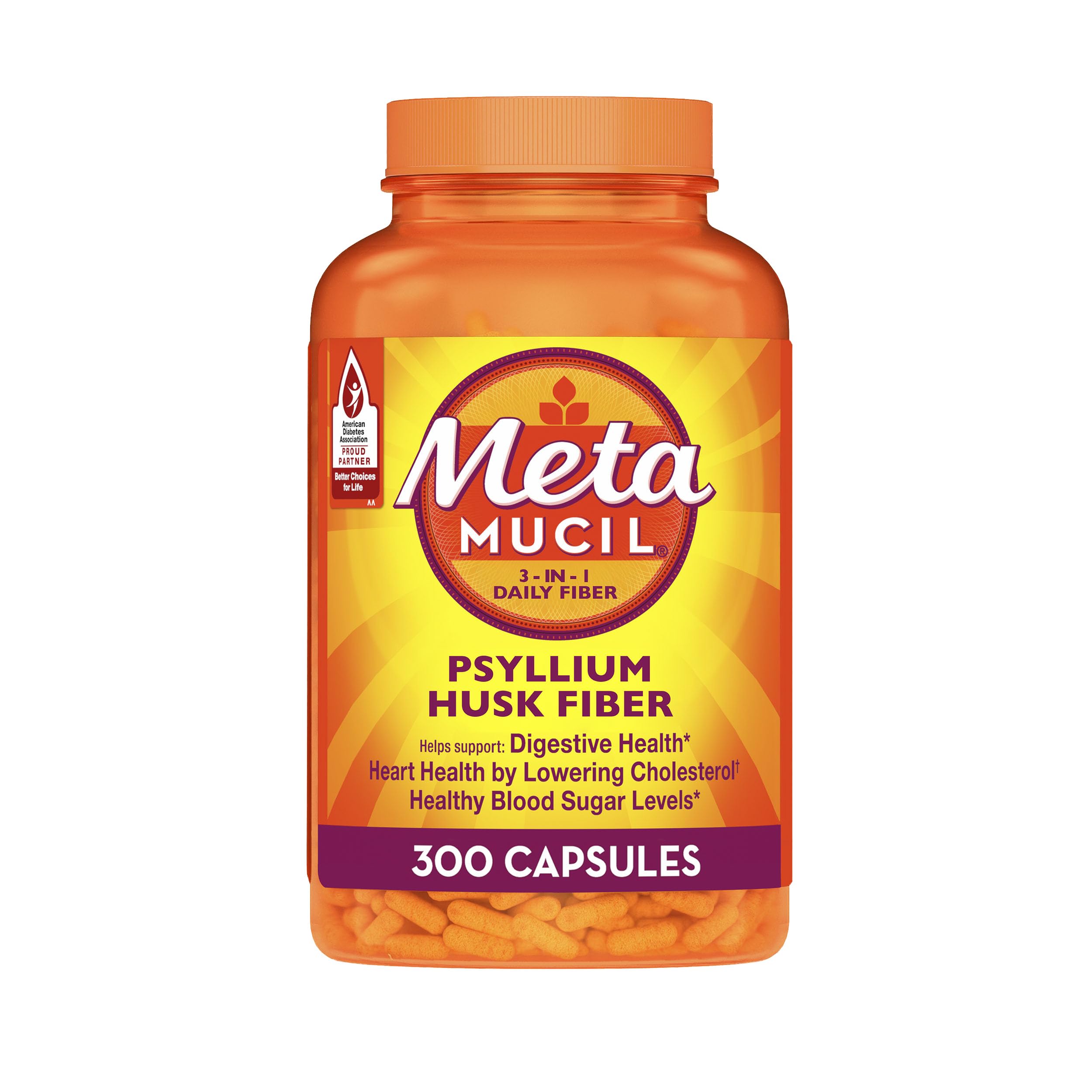 Metamucil Psyllium Husk Capsules 3-in-1 Fiber

