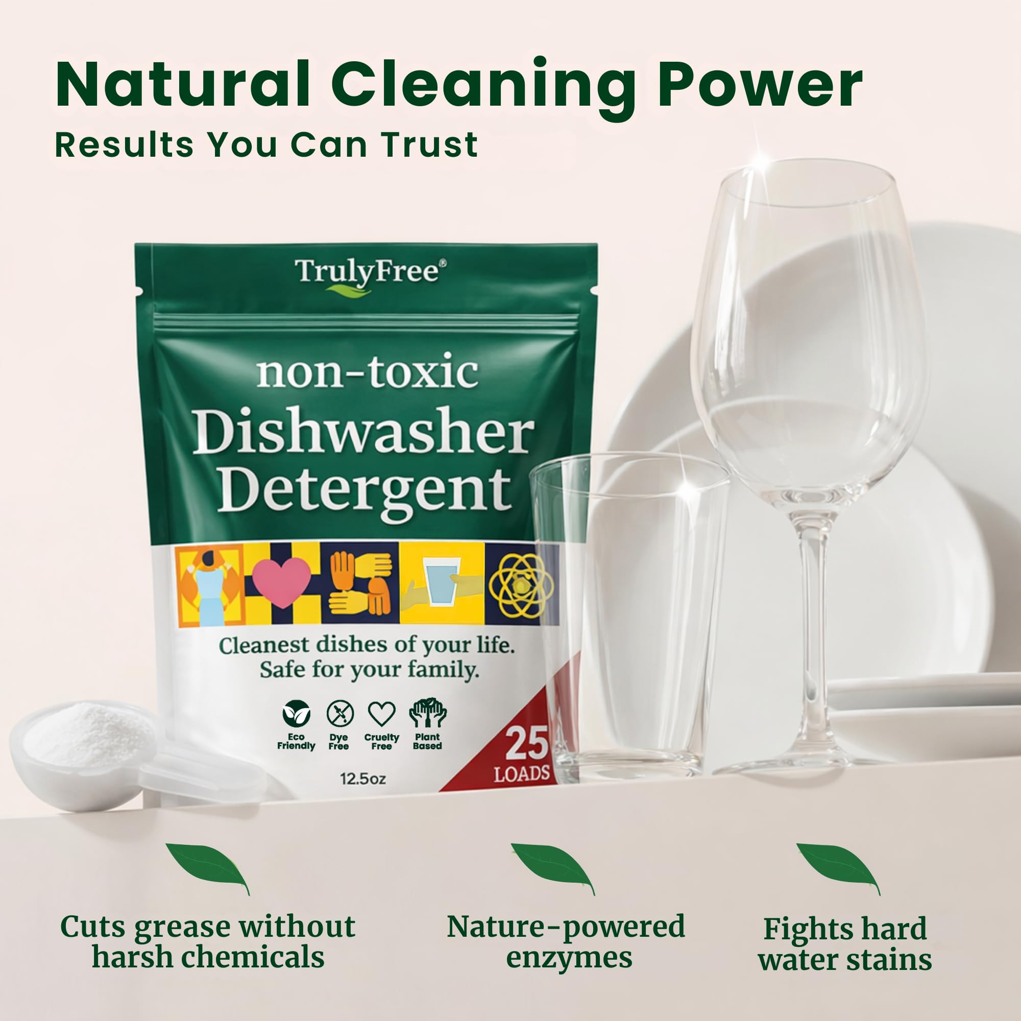 Truly Free Dishwasher Detergent Powder | Plant-Based

