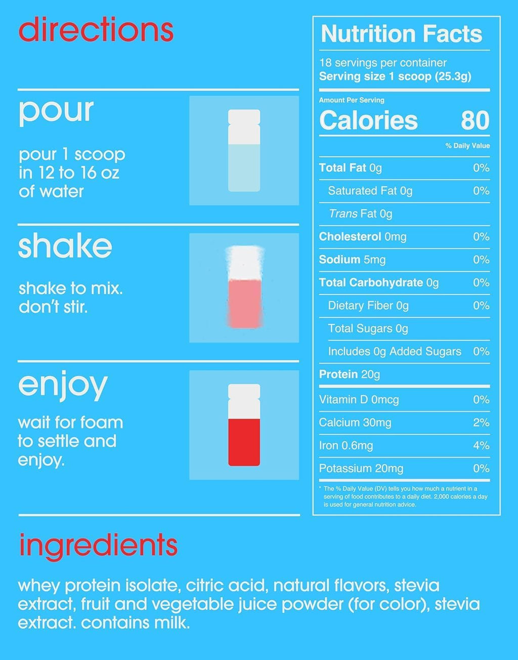 GRAMMS Clear Protein Powder Convenient On-The-Go Protein Drink


