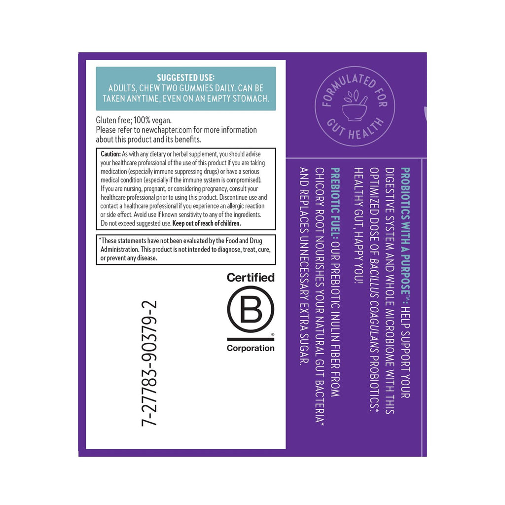 New Chapter Probiotic Gummies – All-Flora Gut Health, 2B CFU

