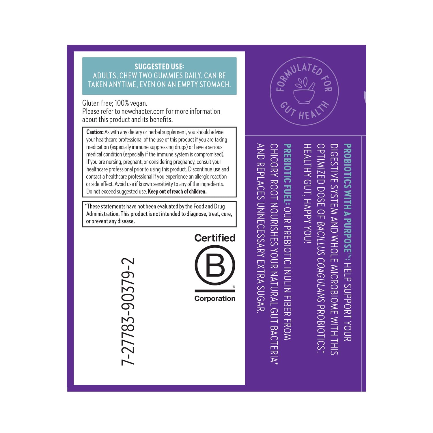 New Chapter Probiotic Gummies – All-Flora Gut Health, 2B CFU

