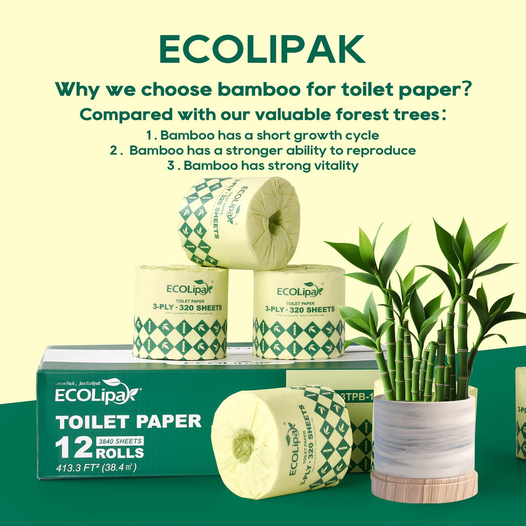 ECOLipak Bamboo Toilet Paper 3 Ply - Septic Safe

