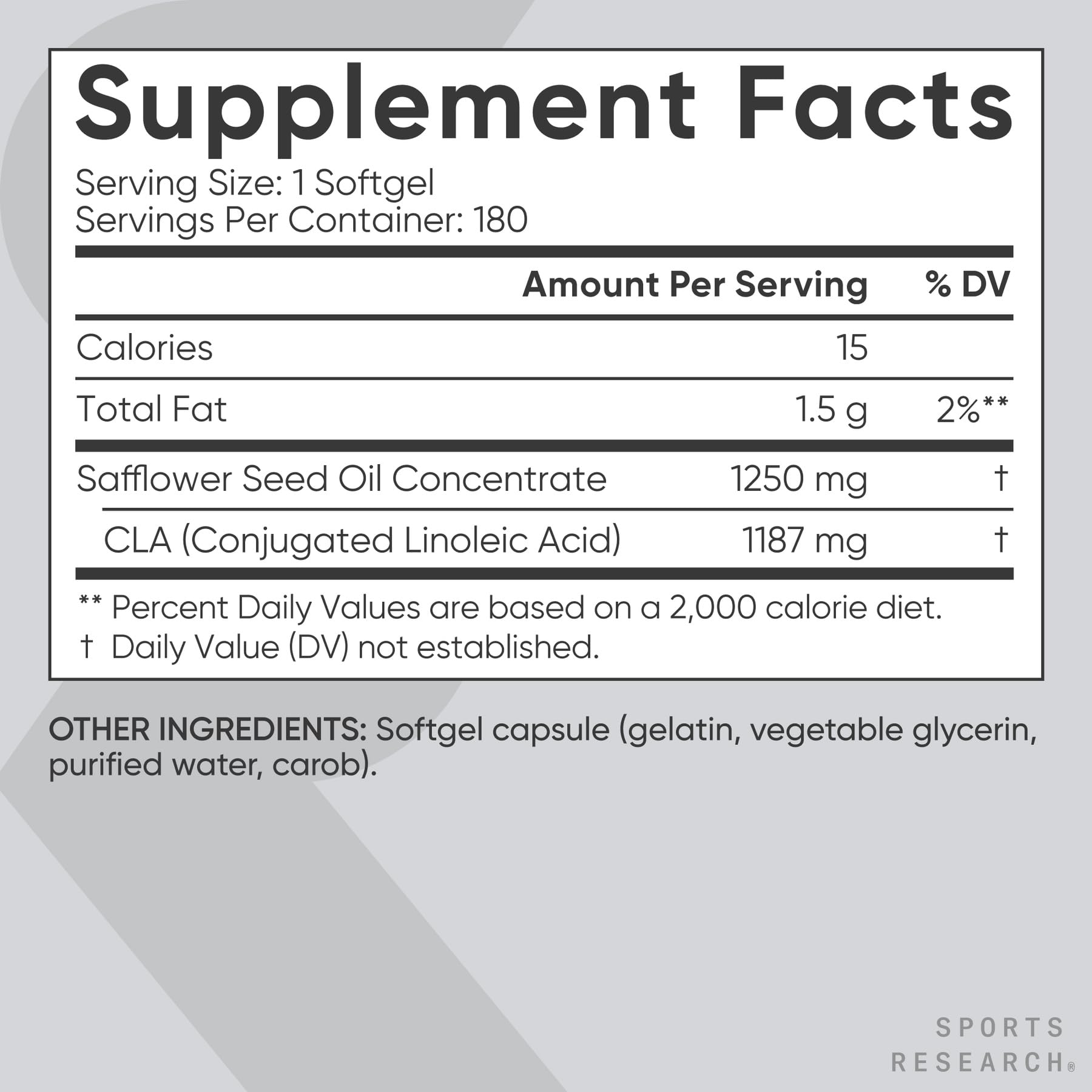 Sports Research CLA Softgels | Non-GMO Safflower Oil


