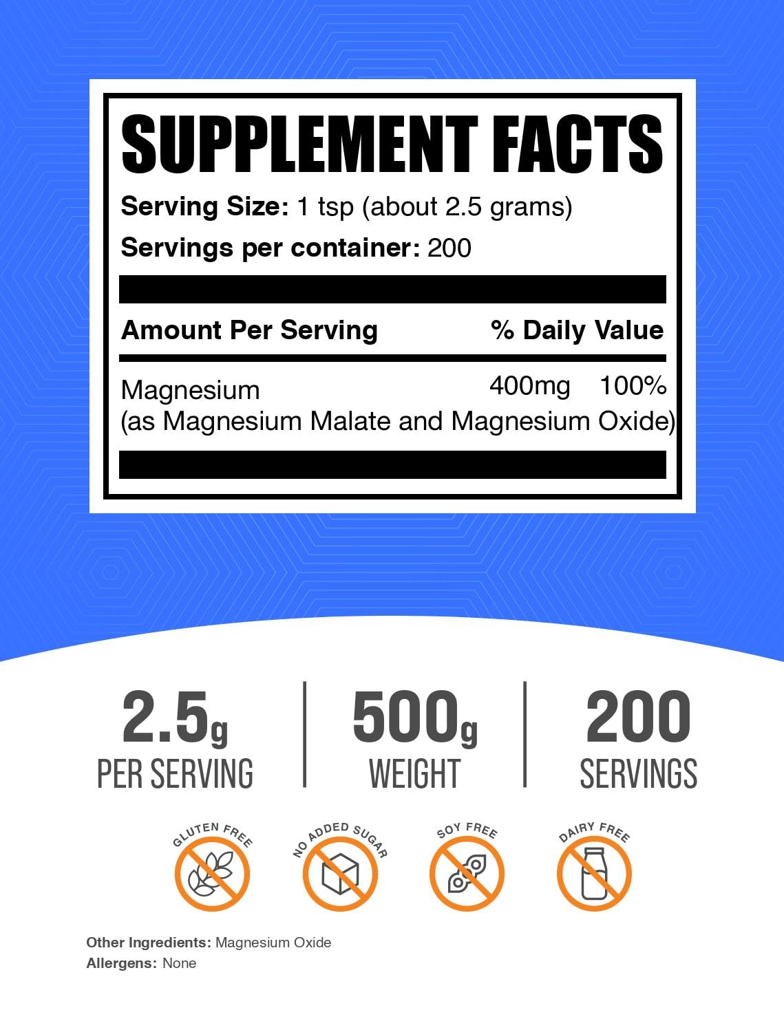 BulkSupplements Magnesium Malate Powder | Gluten Free

