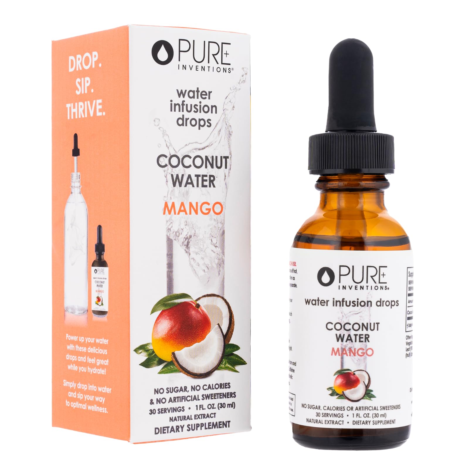 Pure Inventions Coconut Water Infusion Drops with Electrolytes - Sugar-Free