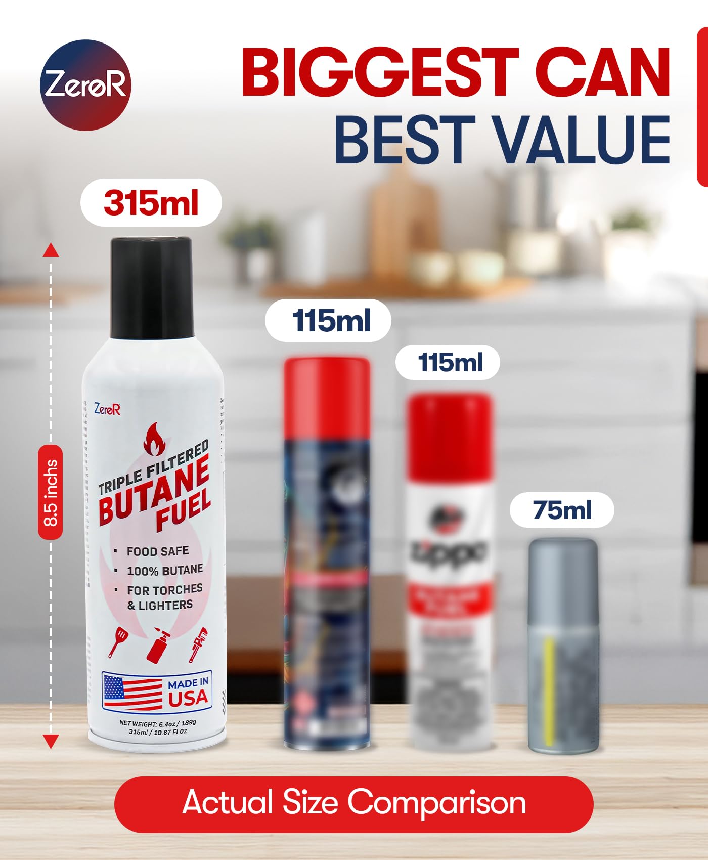 ZeroR Butane Fuel Refill for Torch Lighters | Iso-Butane

