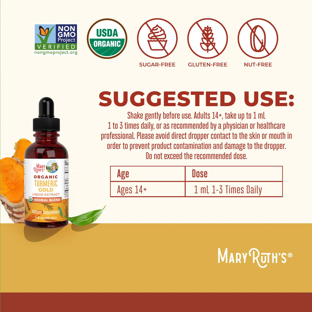 MaryRuth's Turmeric Gold Liquid Drops - Immune Support

