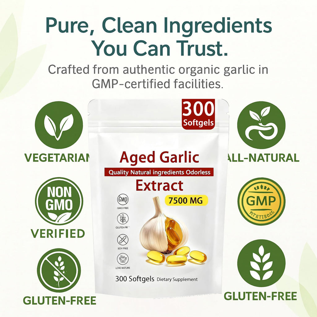 Aged Garlic Extract Softgels for Heart & Immune Support

