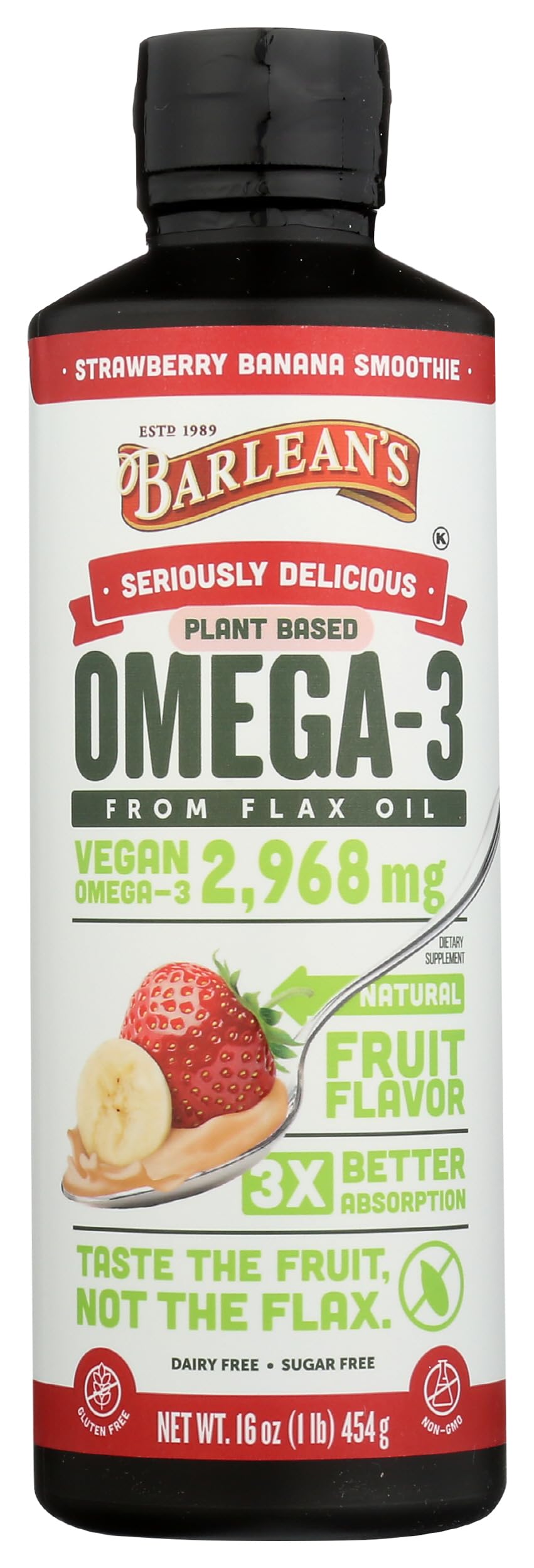 Barlean's Vegan Omega-3-6-9 Flaxseed Oil Liquid

