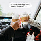Disposable Paper Cups with Lids, Sleeves & Stirrers

