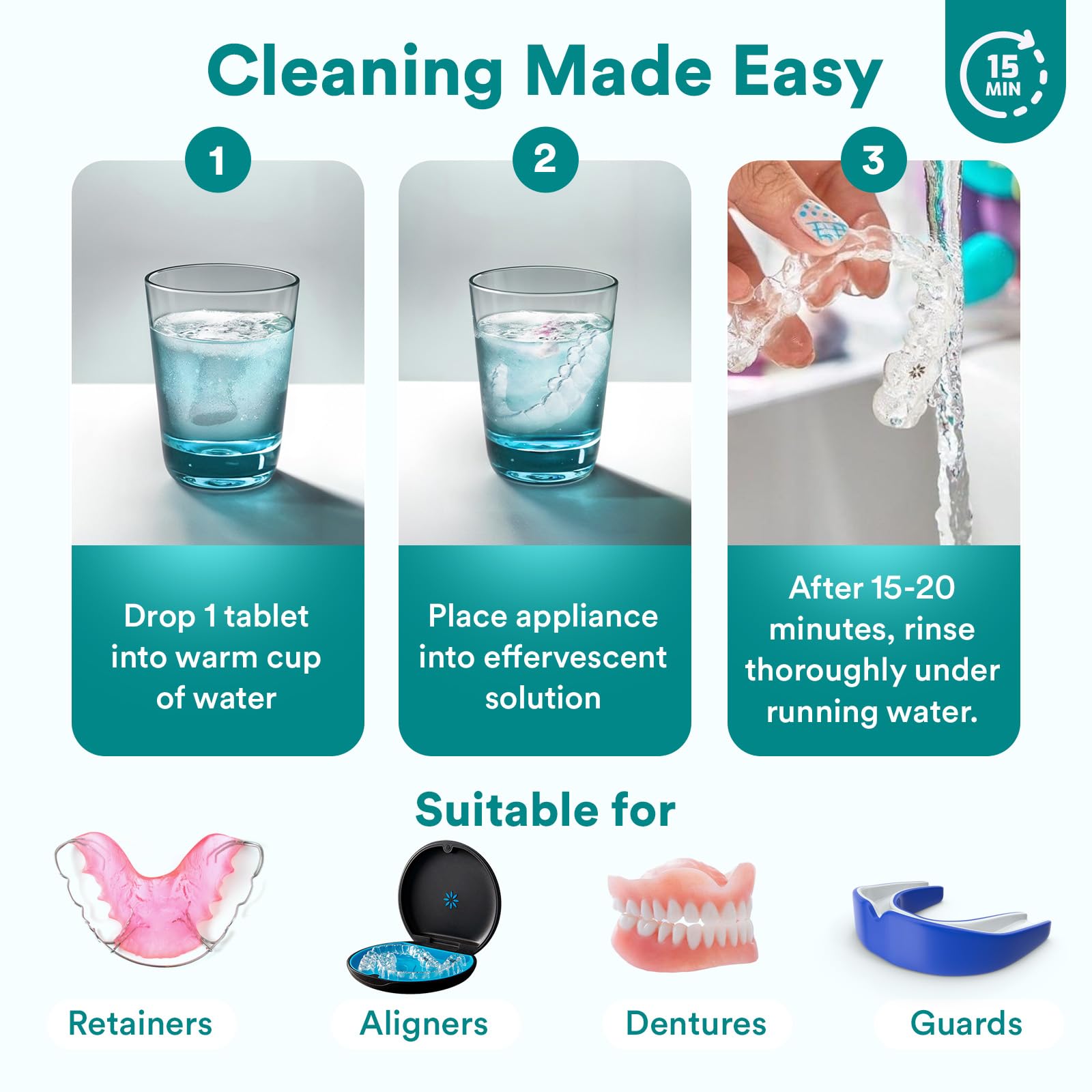 Weiss Naturals Retainer Cleaner Tablets for Invisalign

