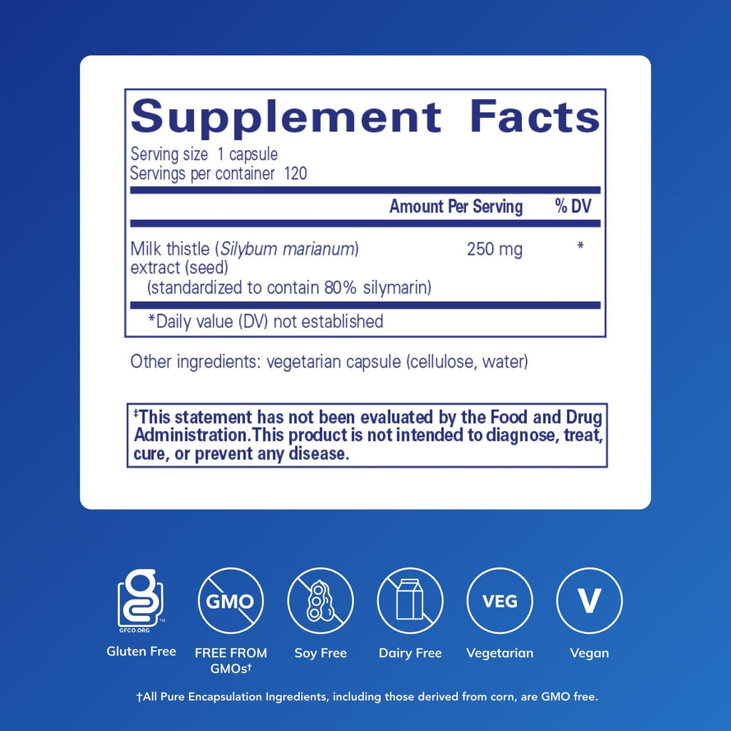 Silymarin Milk Thistle by Pure Encapsulations | Liver Health

