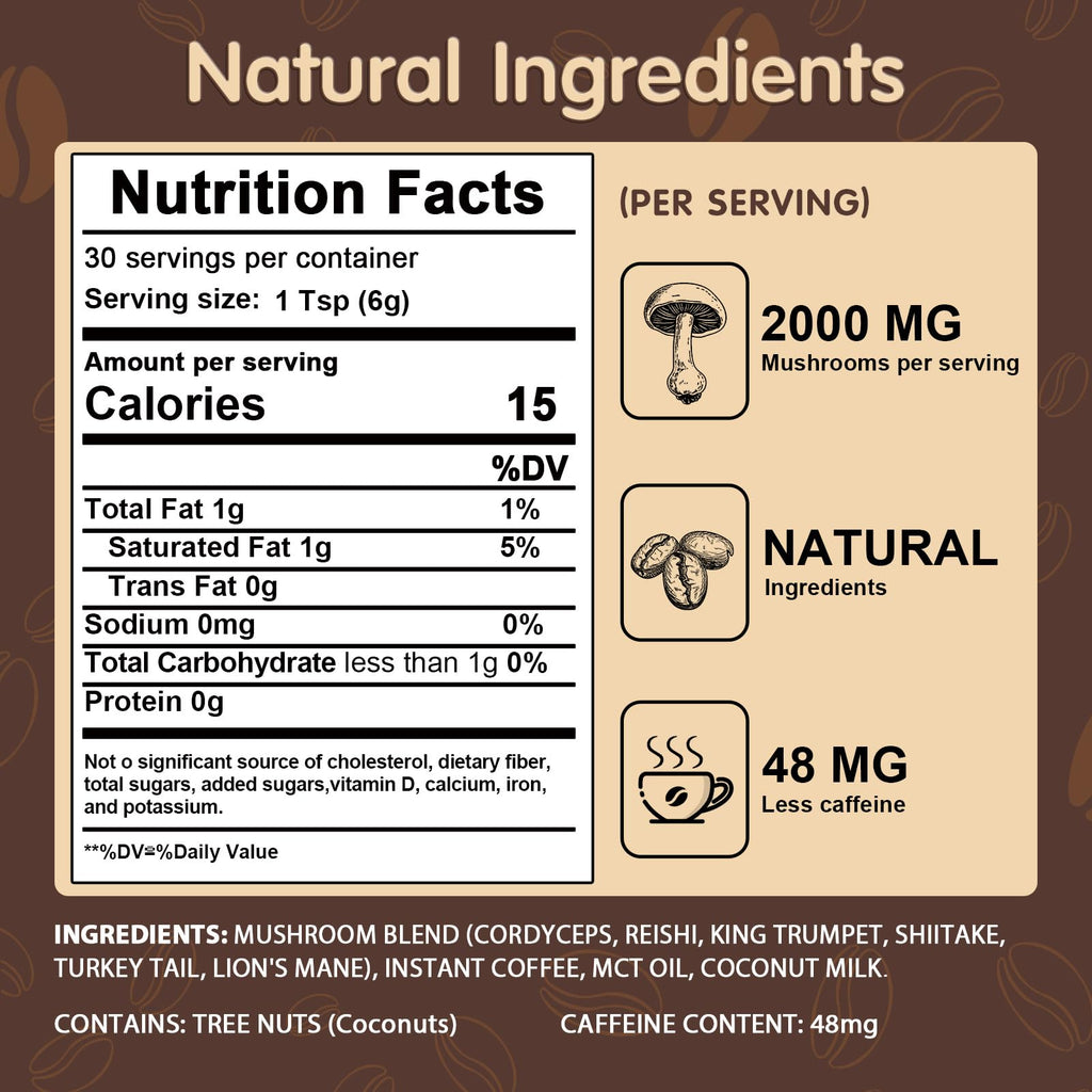 Mushroom Coffee with Adaptogenic Mushrooms – Instant Focus

