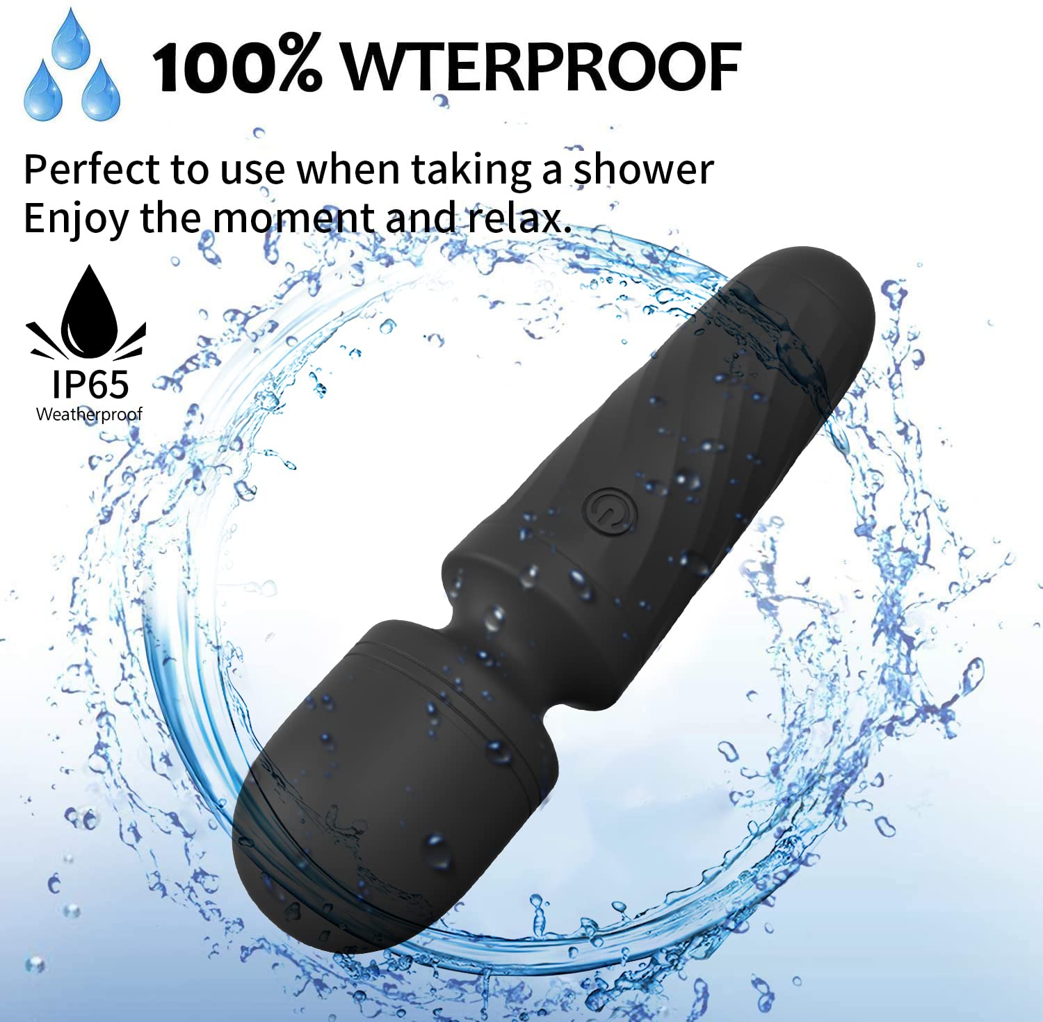 Mini Massager Wand Water-Resistant, 10 Modes

