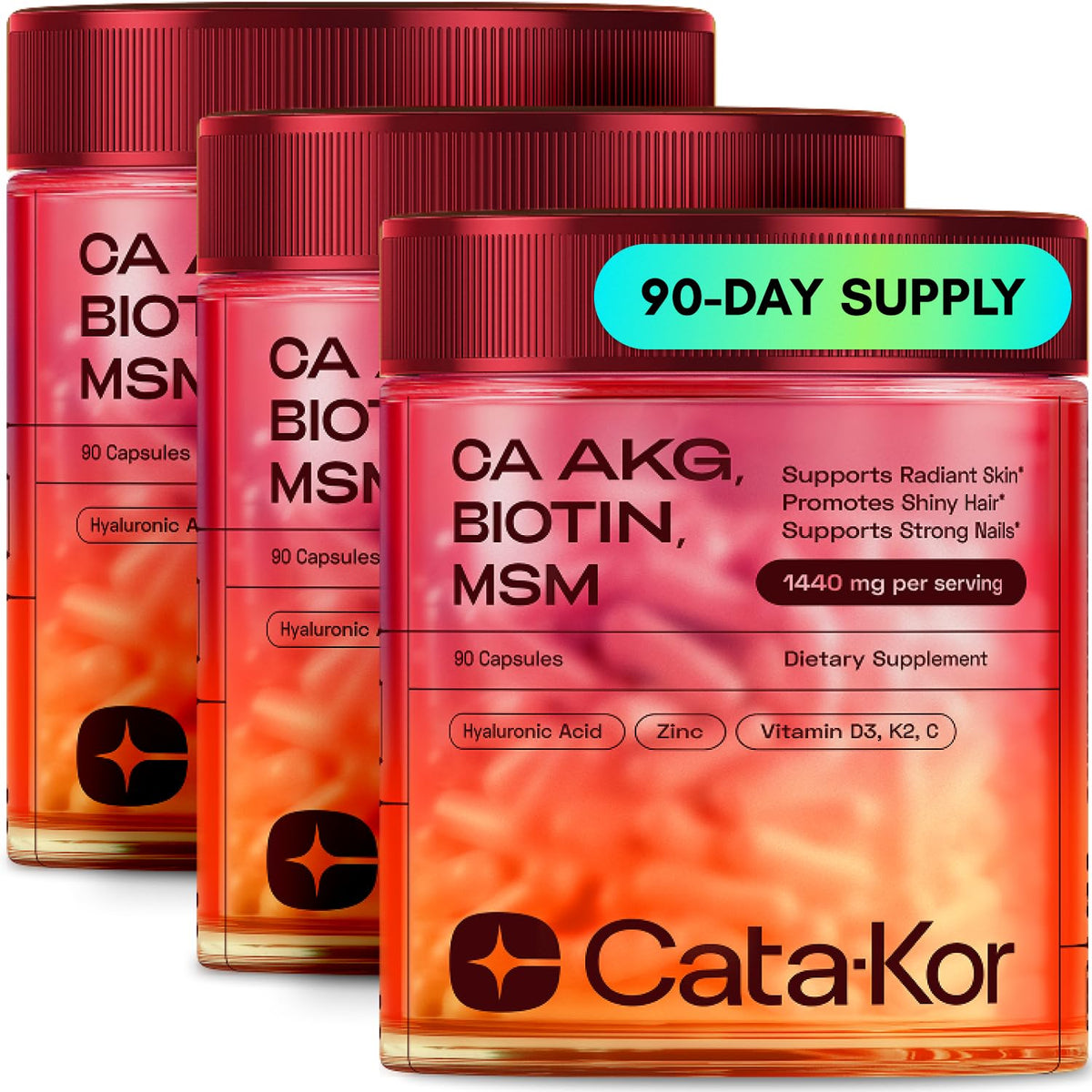 Cata-Kor Hair Skin and Nails Vitamins for Women Biotin