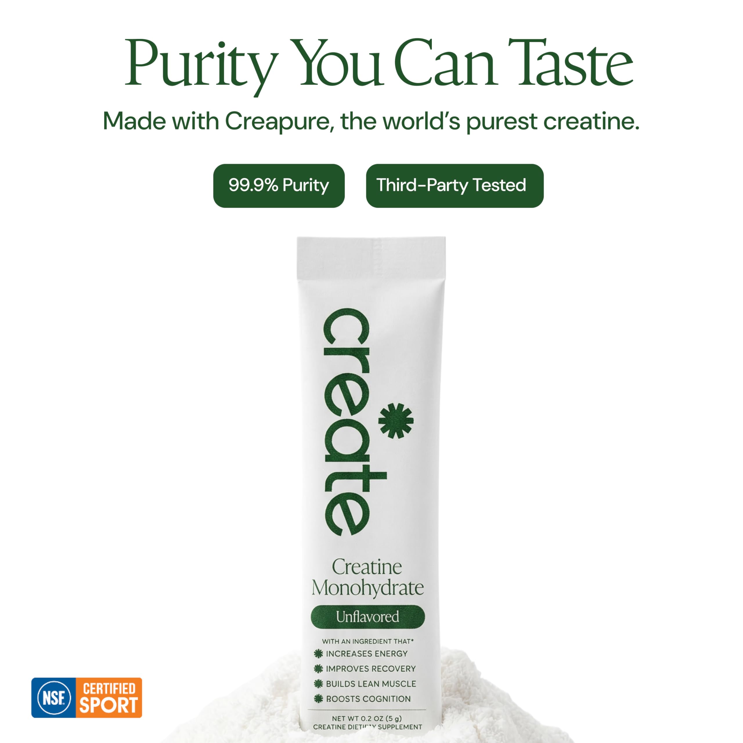 Creatine Monohydrate Powder – Creapure, NSF Certified

