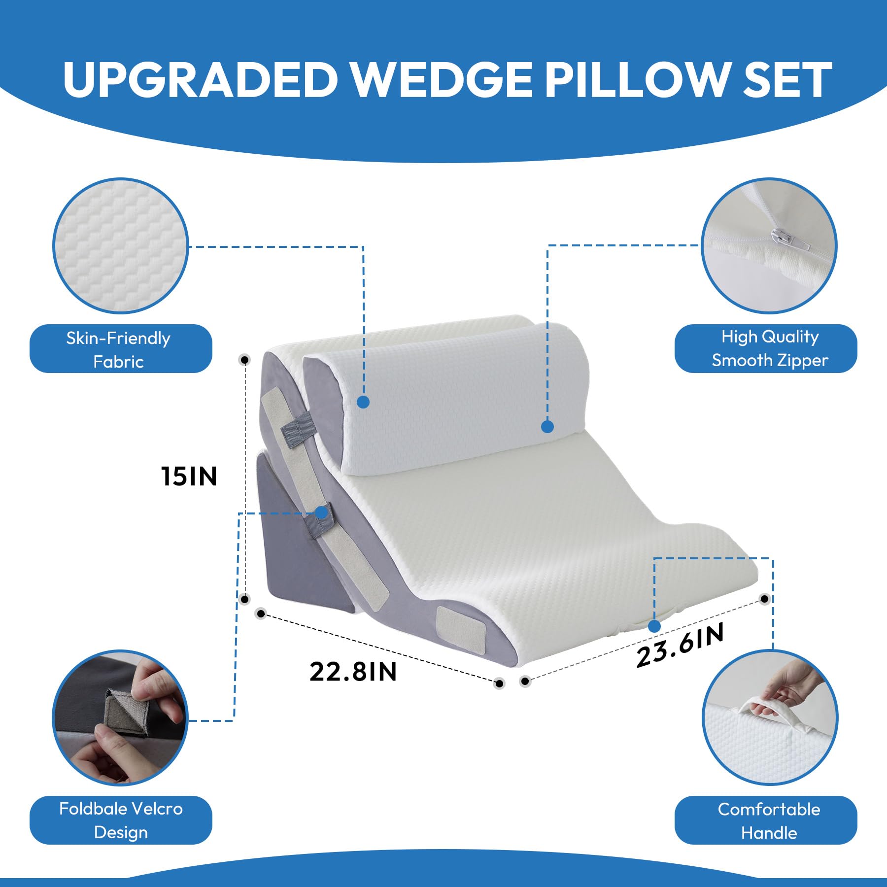 Ahpmeoa Wedge Pillow Set for Post-Surgery Comfort

