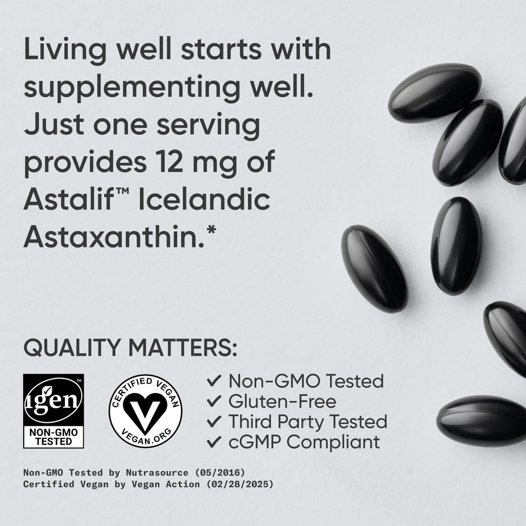 Sports Research Astaxanthin from Algae - Vegan Softgels

