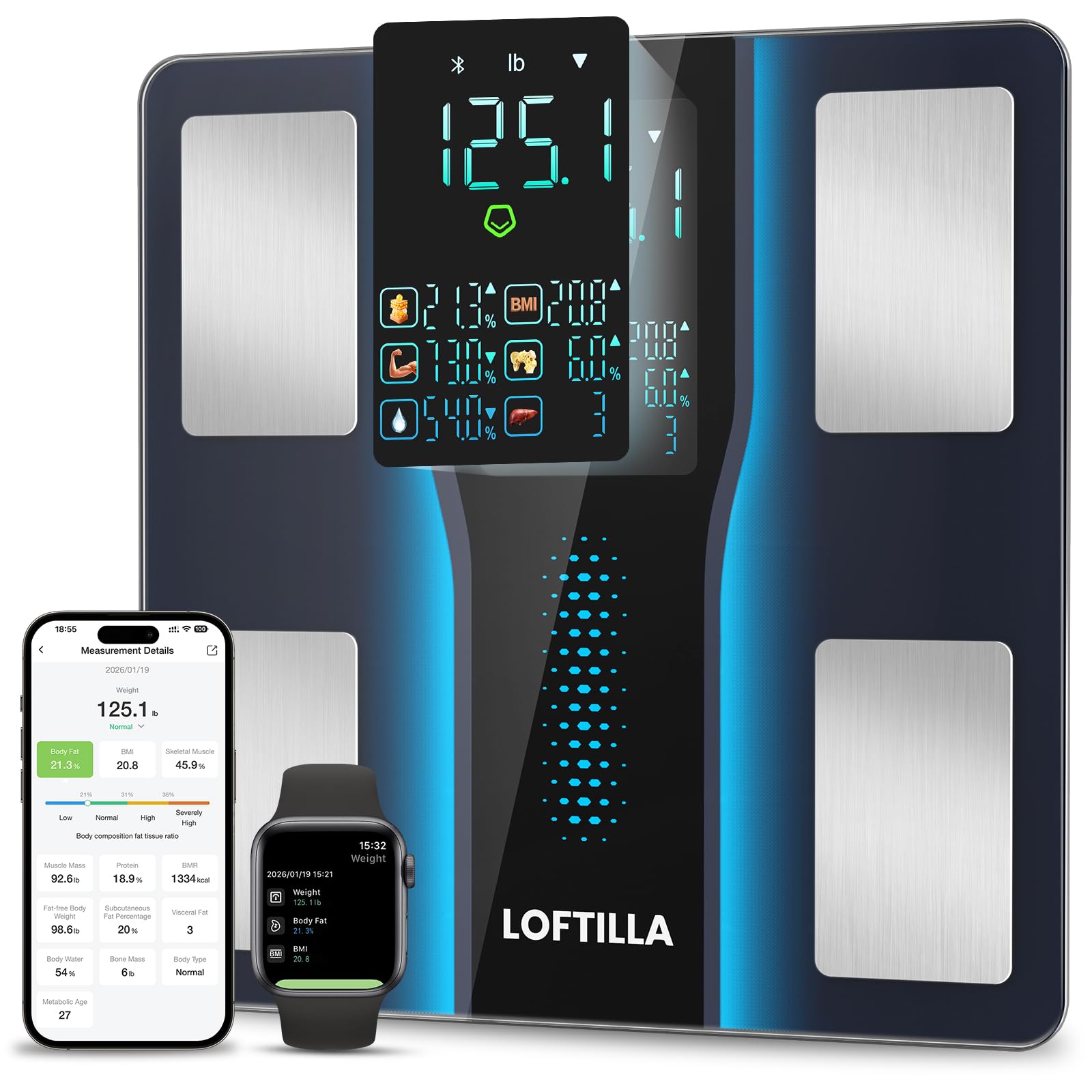 LOFTILLA Smart Scale with BMI and App Sync

